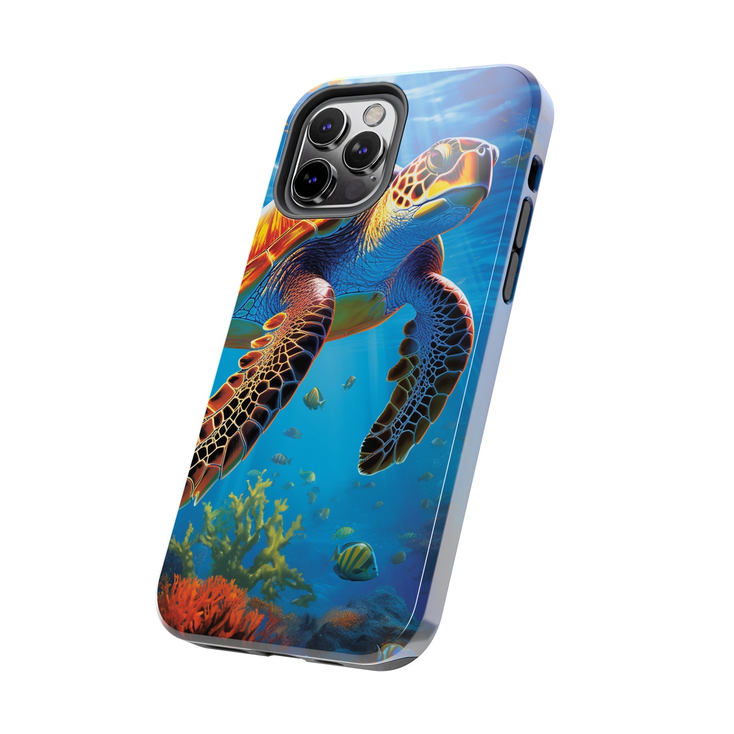 Serene Depths: A Majestic Sea Turtle Journey - Tough iPhone Cases