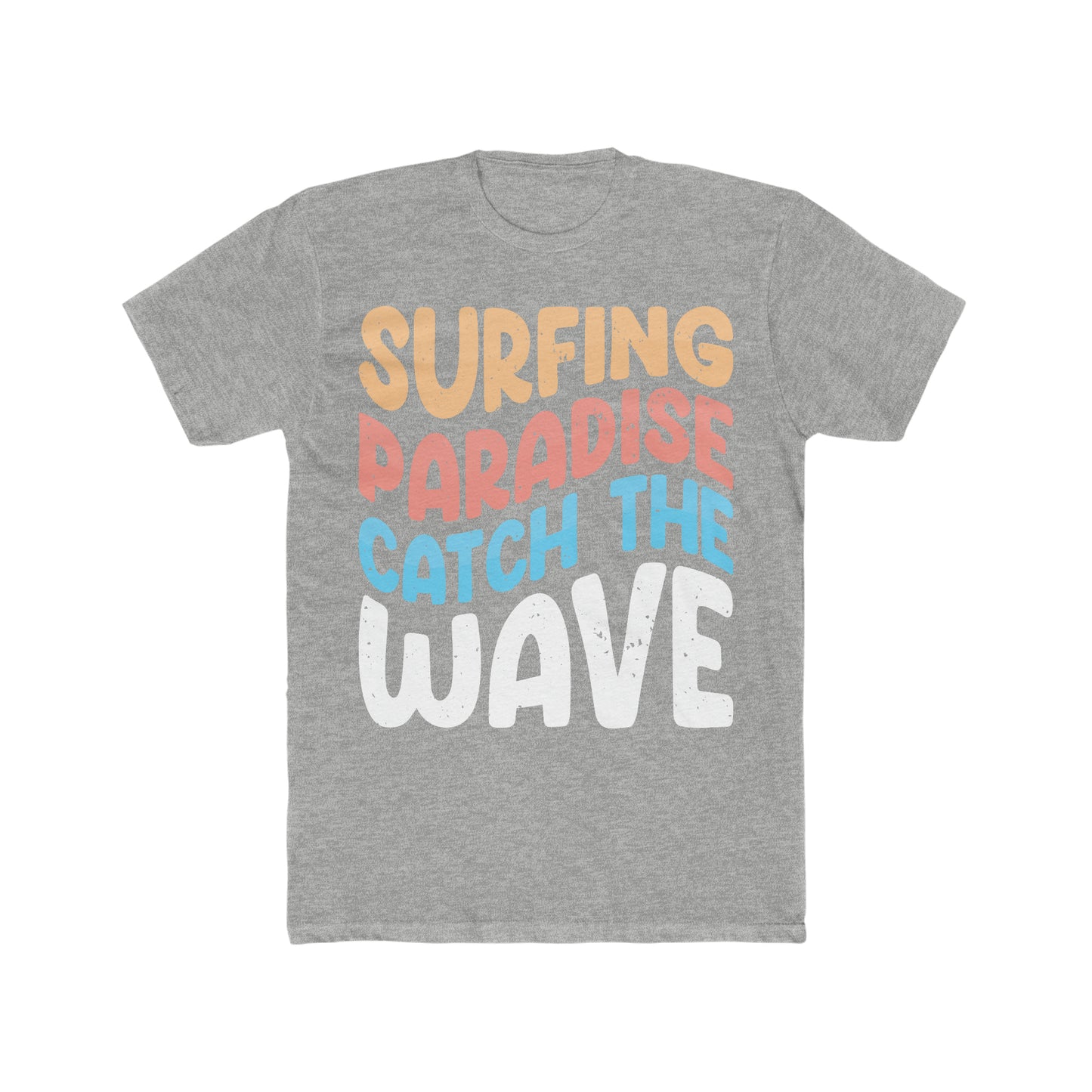 Surfing Paradise Catching Wave Men's Cotton Crew Tee