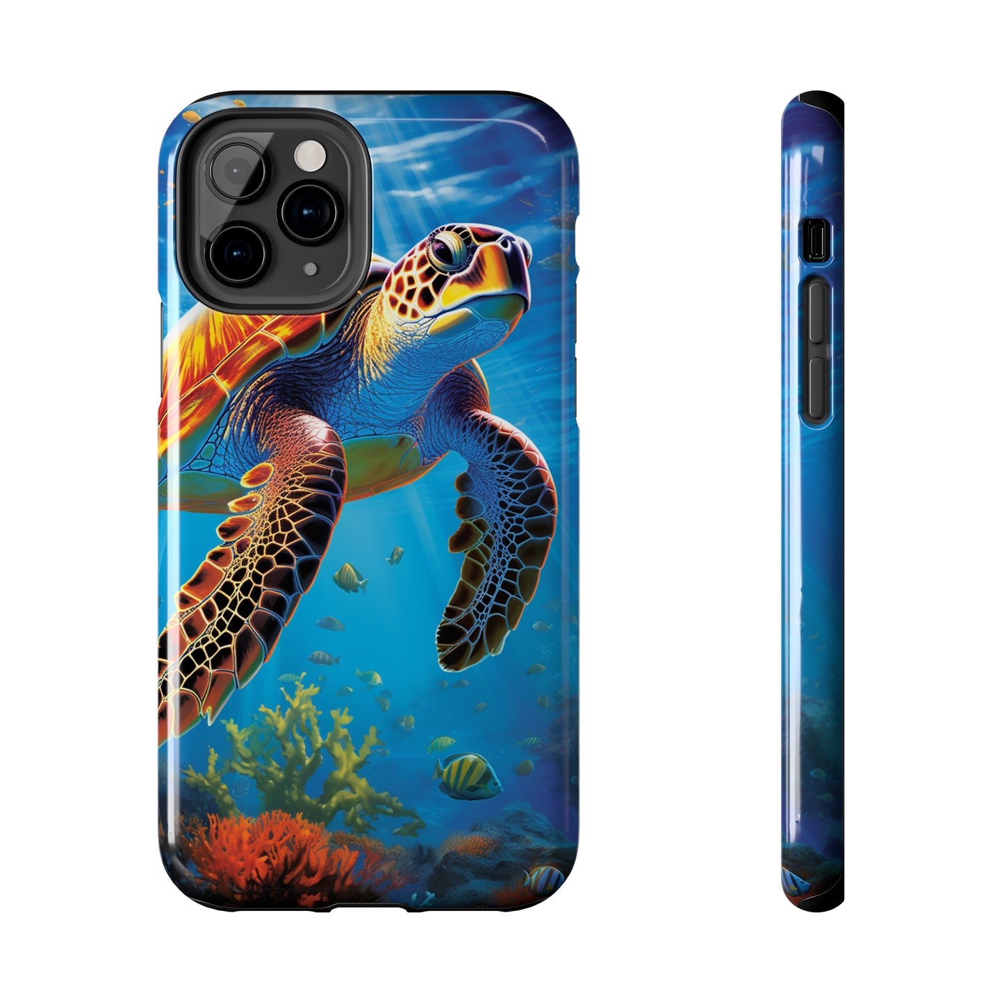 Serene Depths: A Majestic Sea Turtle Journey - Phone  Tough Cases