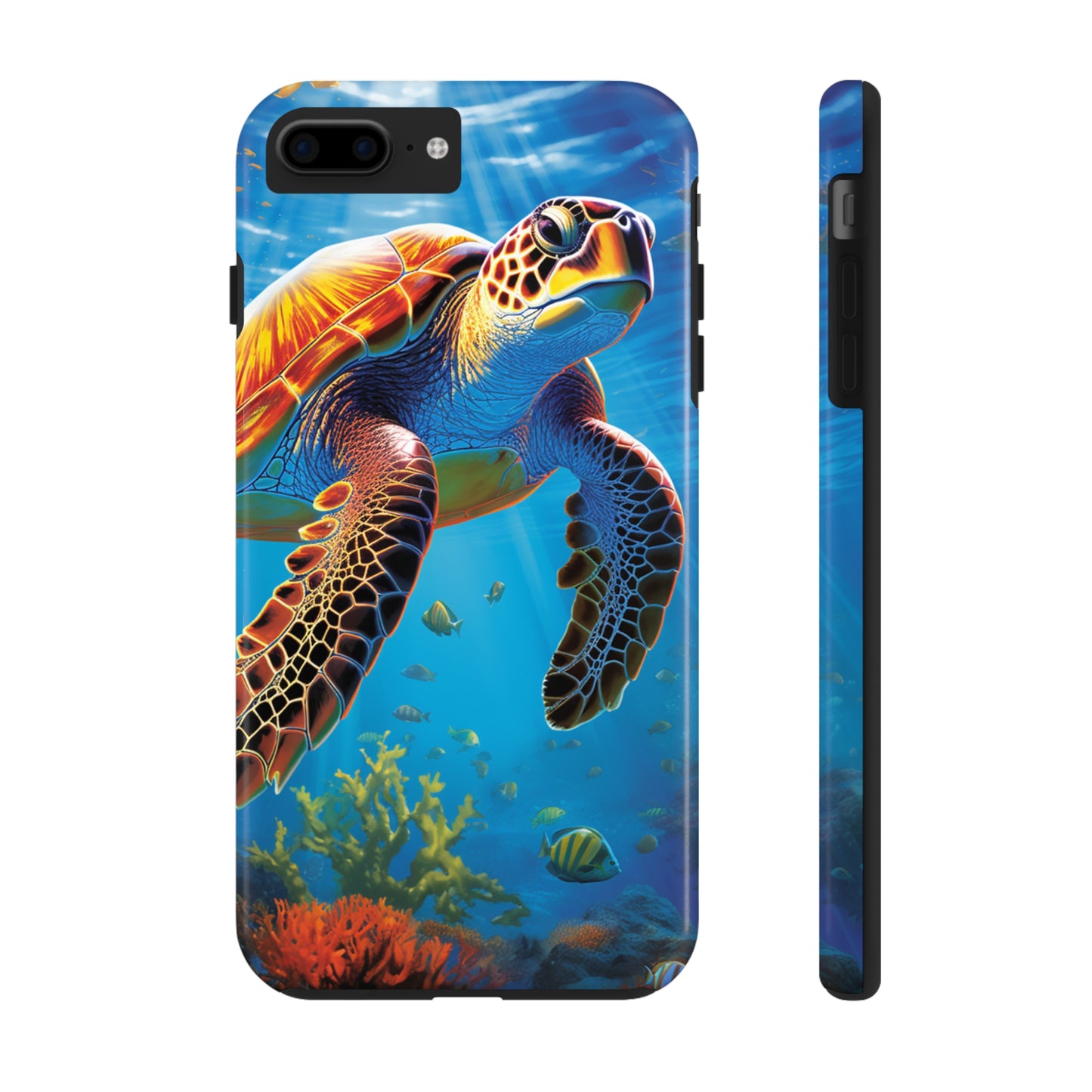 Serene Depths: A Majestic Sea Turtle Journey - Tough iPhone Cases