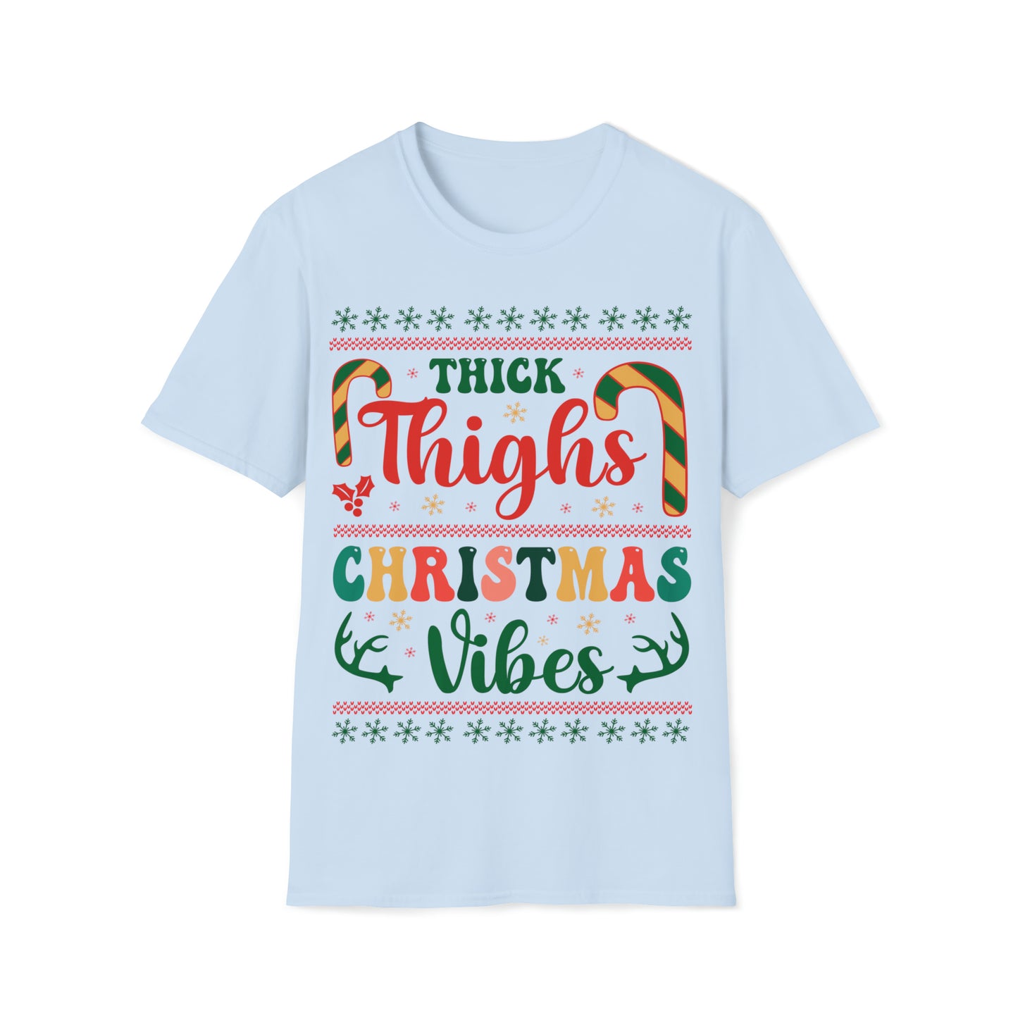 Thick Thighs Christmas Vibes Unisex Softstyle T-Shirt