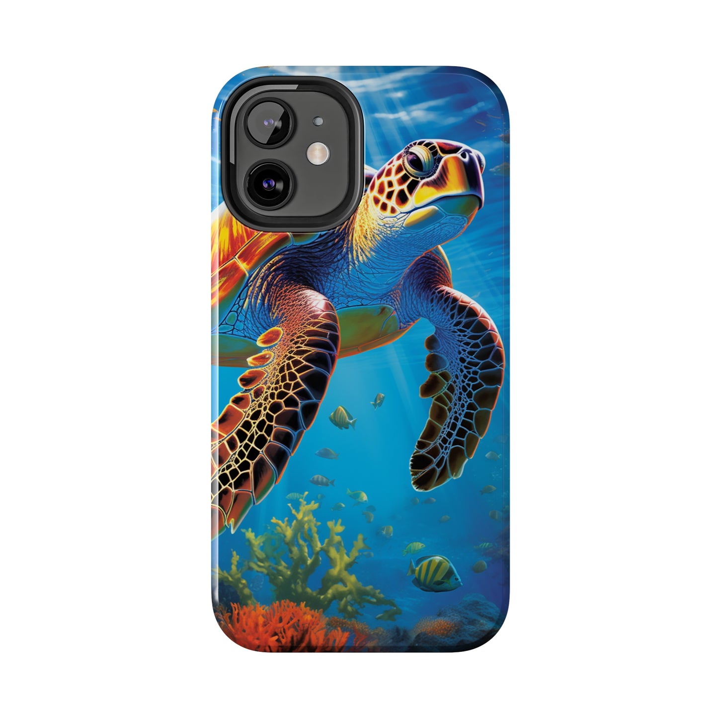 Serene Depths: A Majestic Sea Turtle Journey - Tough iPhone Cases