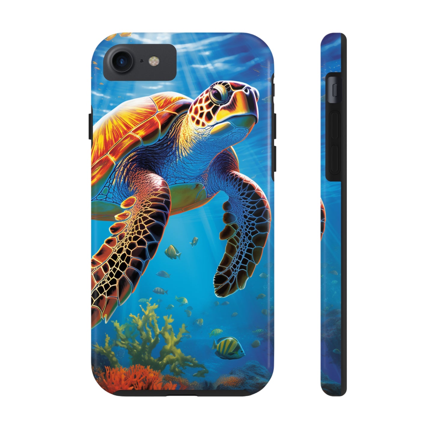 Serene Depths: A Majestic Sea Turtle Journey - Tough iPhone Cases