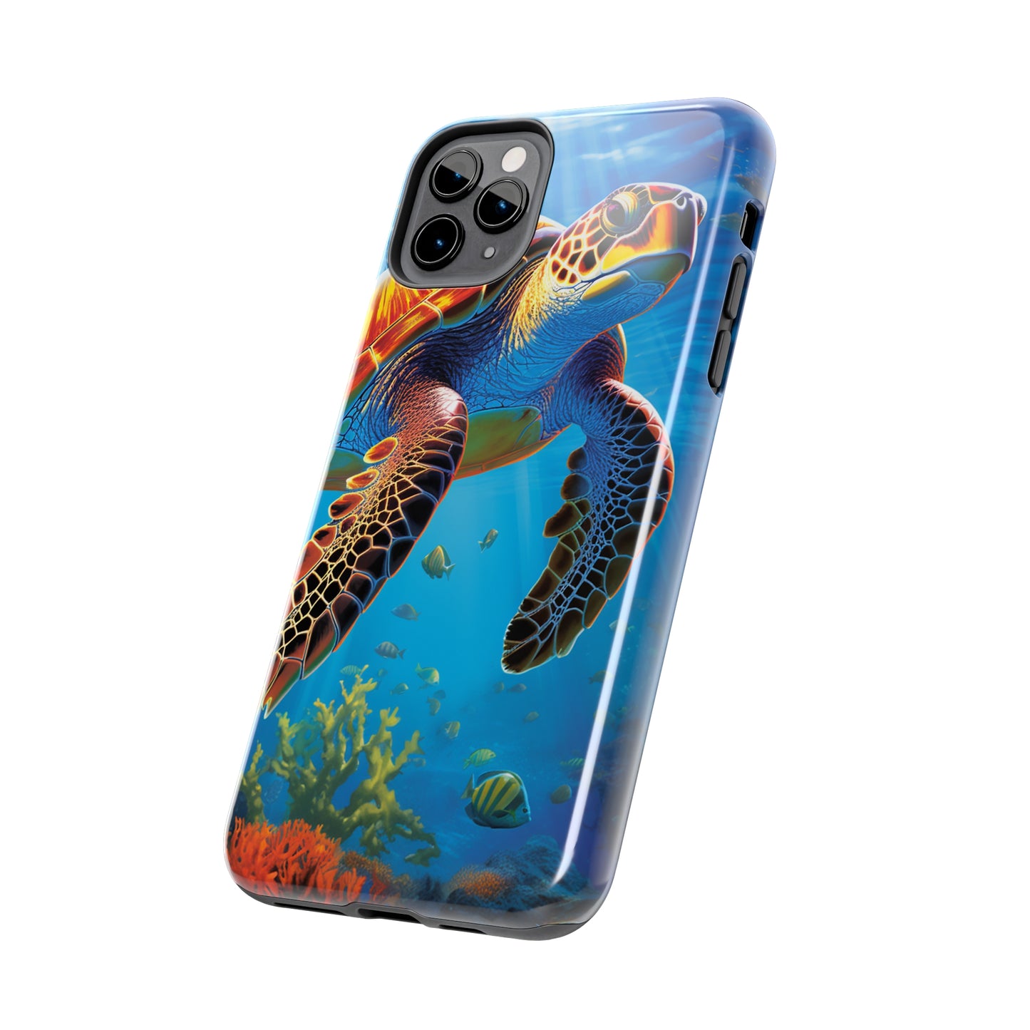 Serene Depths: A Majestic Sea Turtle Journey - Tough iPhone Cases