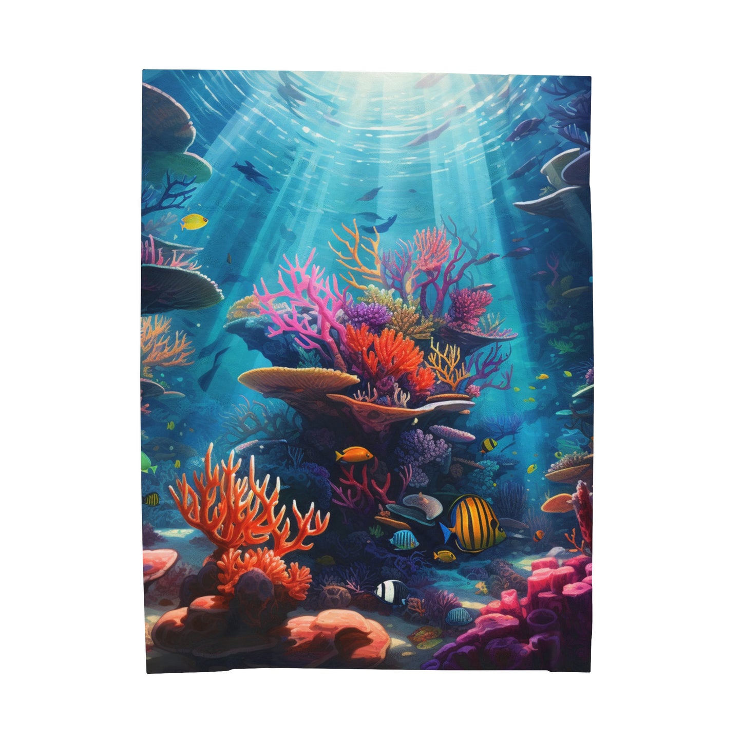 Oceanic Serenity: Deep Sea Delights Velveteen Plush Blanket Ver. 1