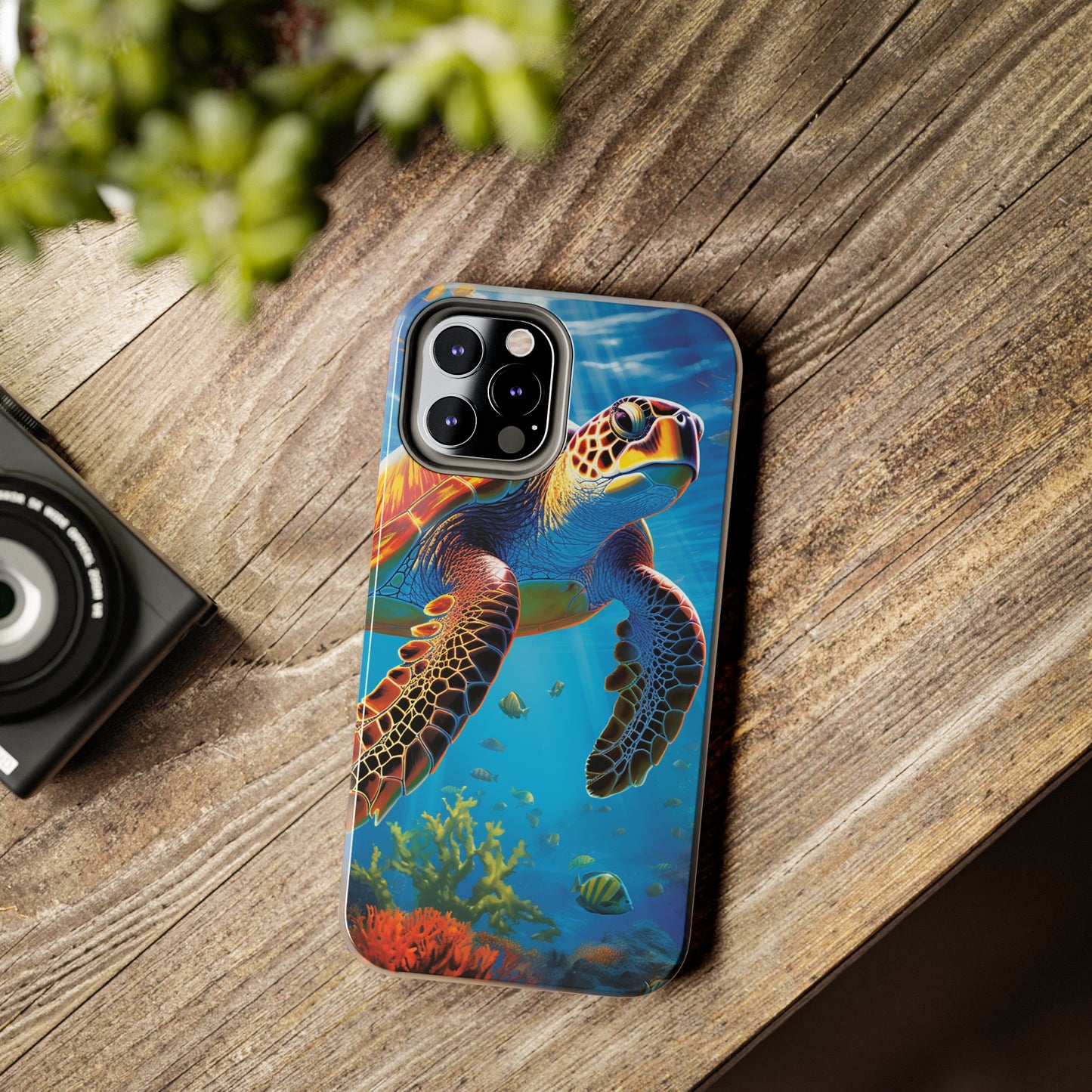 Serene Depths: A Majestic Sea Turtle Journey - Tough iPhone Cases