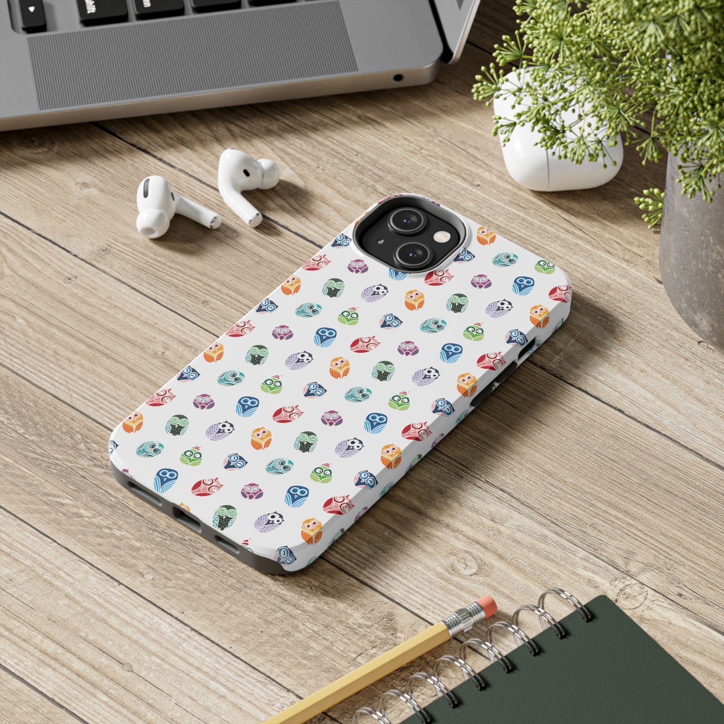 Funny Colorful Owls Tough iPhone Case, Samsung Case