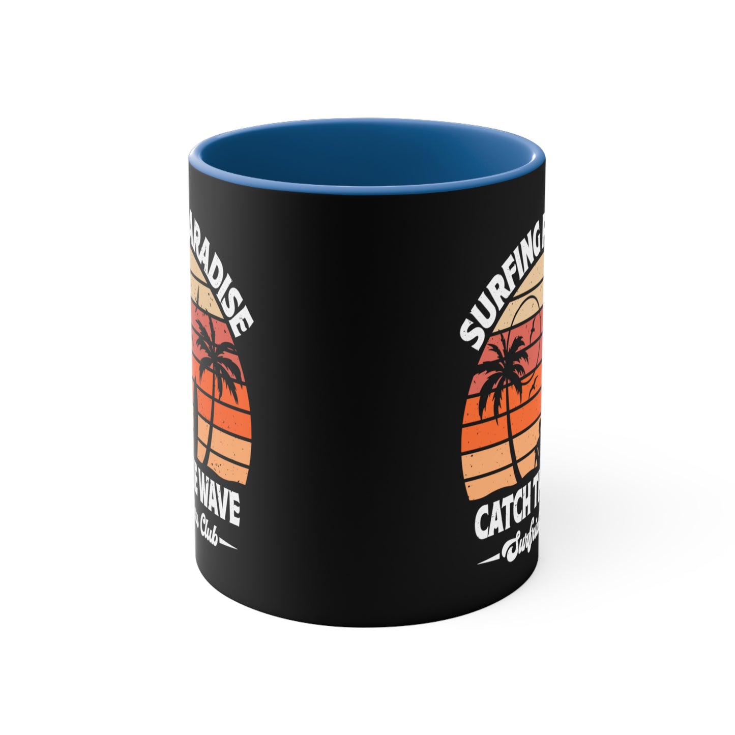 "Surfing Paradise Catch the Wave" Accent Coffee Mug, 11oz