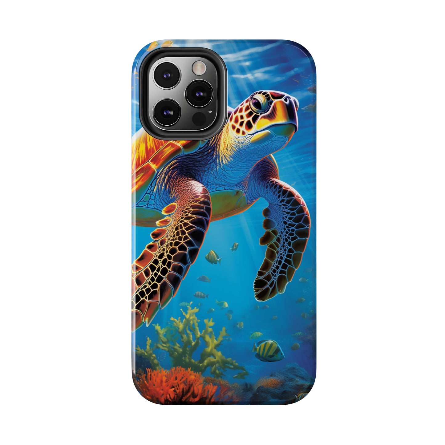 Serene Depths: A Majestic Sea Turtle Journey - Tough iPhone Cases