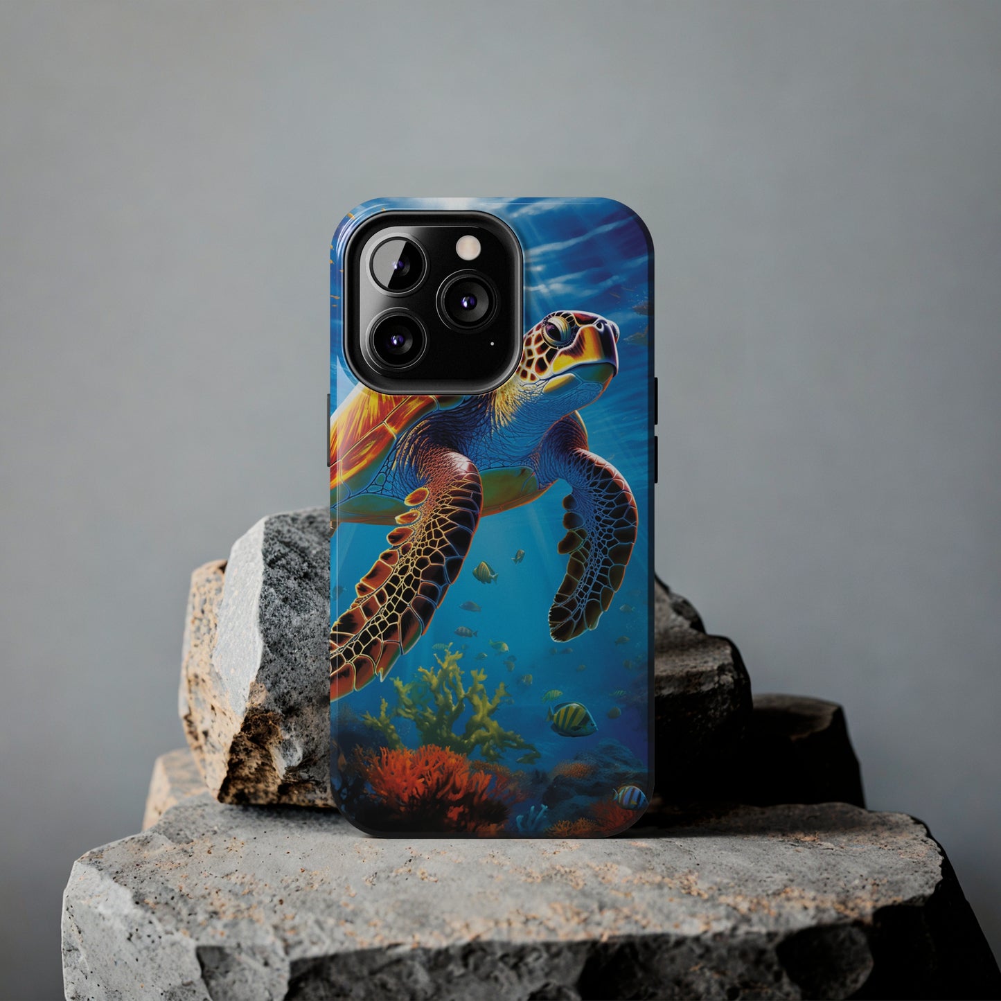 Serene Depths: A Majestic Sea Turtle Journey - Tough iPhone Cases