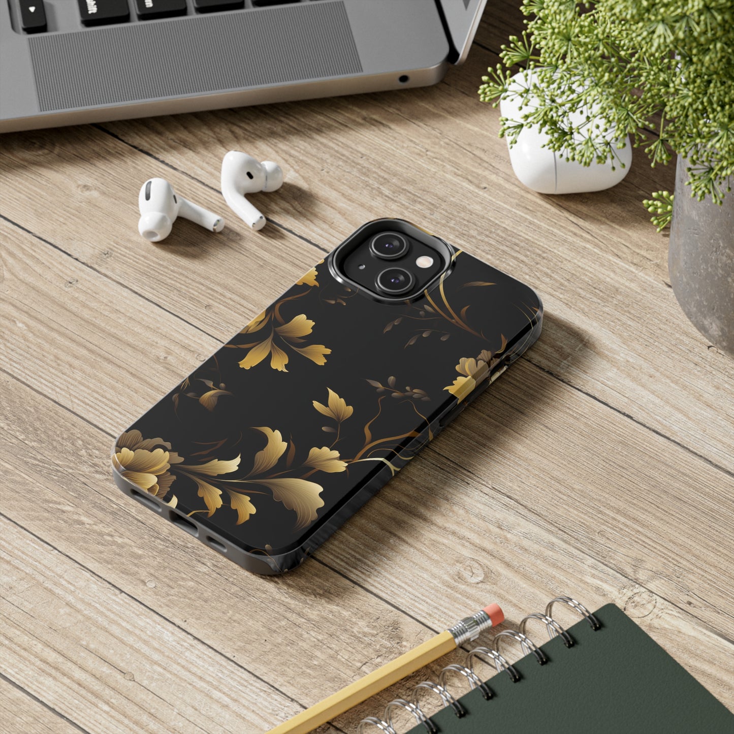 Golden Flowers Tough Phone Cases