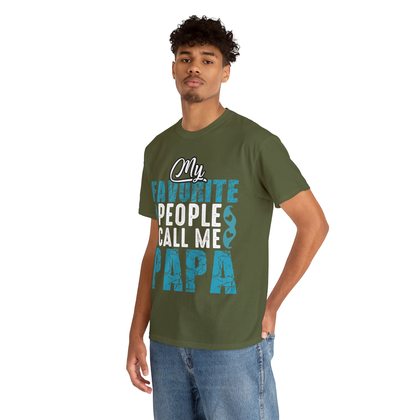 Father's Day T-Shirt My Favorite People Call Me Papa Gift Present Cotton Tee