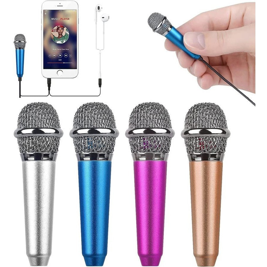Portable 3.5mm Stereo Studio Mic KTV Karaoke Mini Microphone For Smart Phone Laptop PC Desktop Handheld Audio Microphone