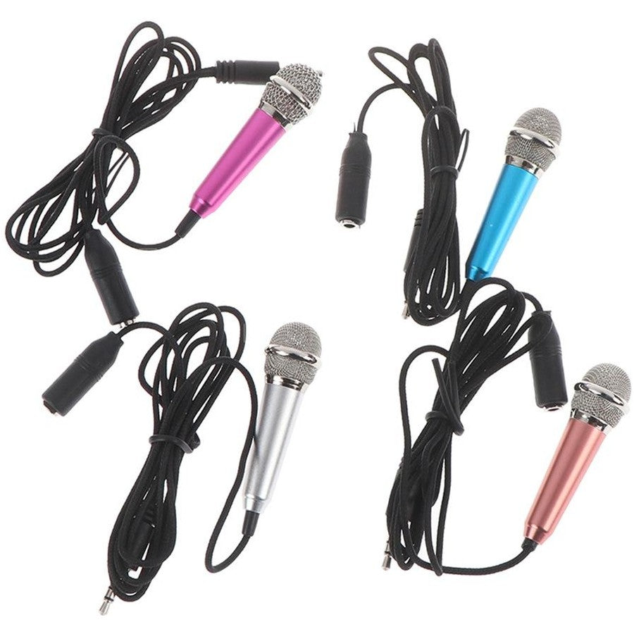 Portable 3.5mm Stereo Studio Mic KTV Karaoke Mini Microphone For Smart Phone Laptop PC Desktop Handheld Audio Microphone