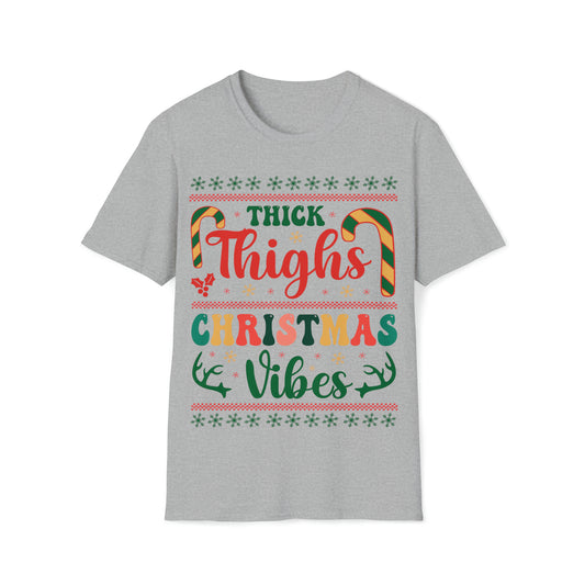 Thick Thighs Christmas Vibes Unisex Softstyle T-Shirt