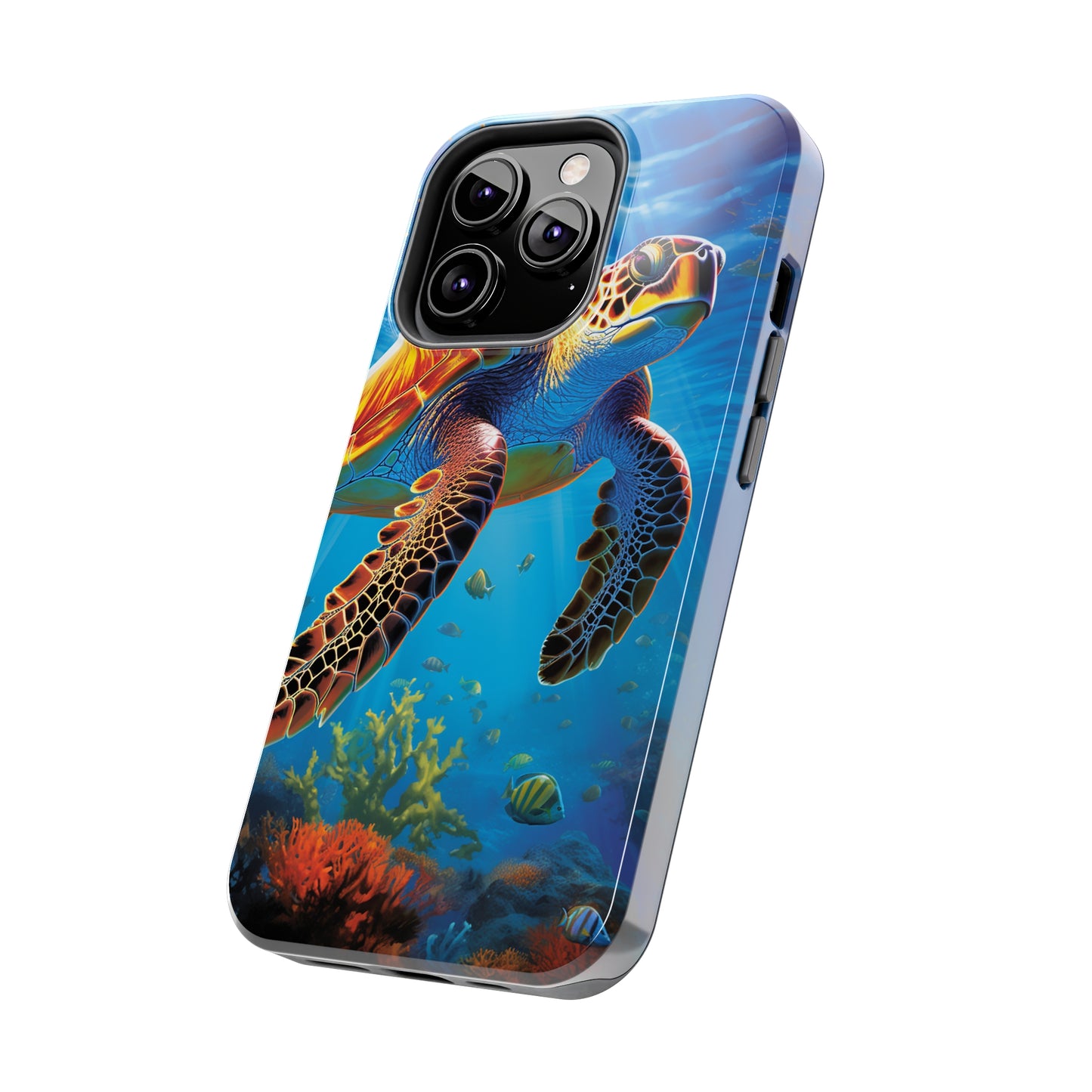 Serene Depths: A Majestic Sea Turtle Journey - Tough iPhone Cases