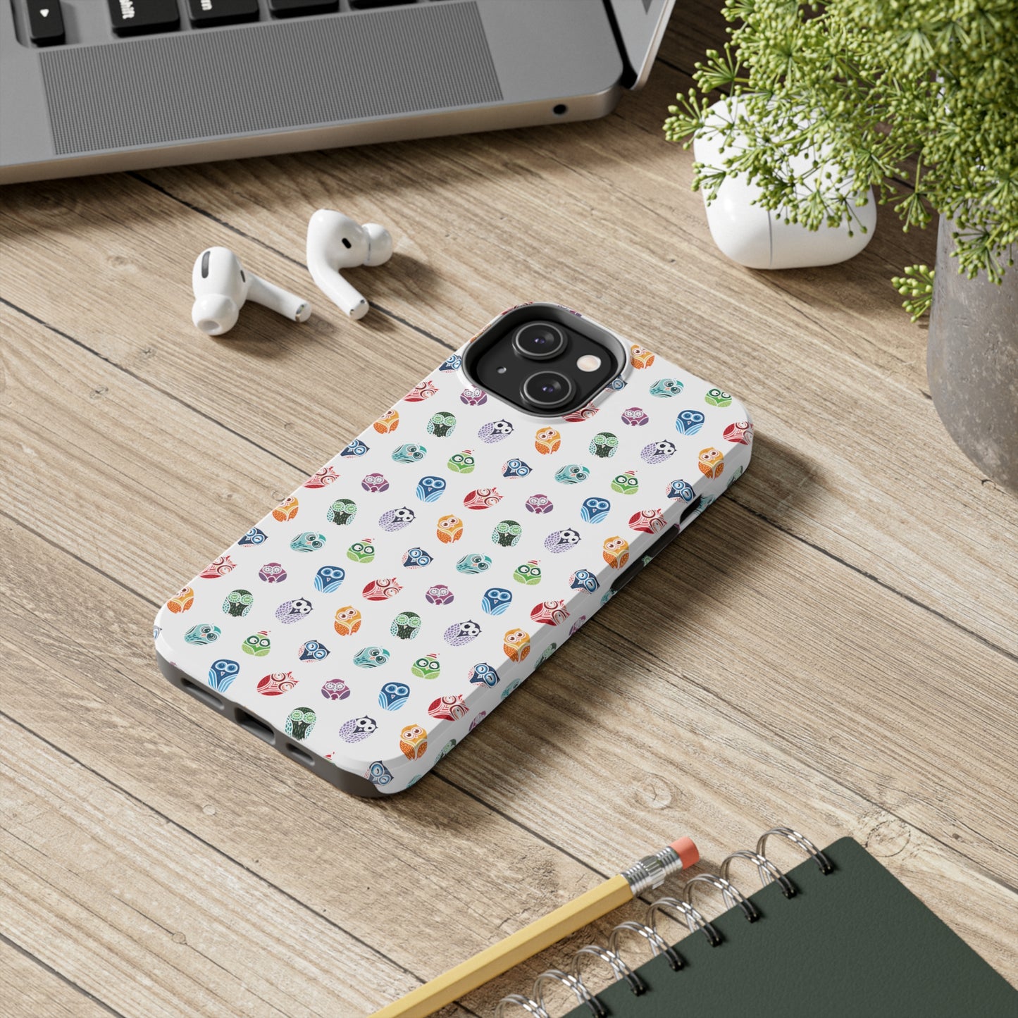 Funny Colorful Owls Tough iPhone Case, Samsung Case