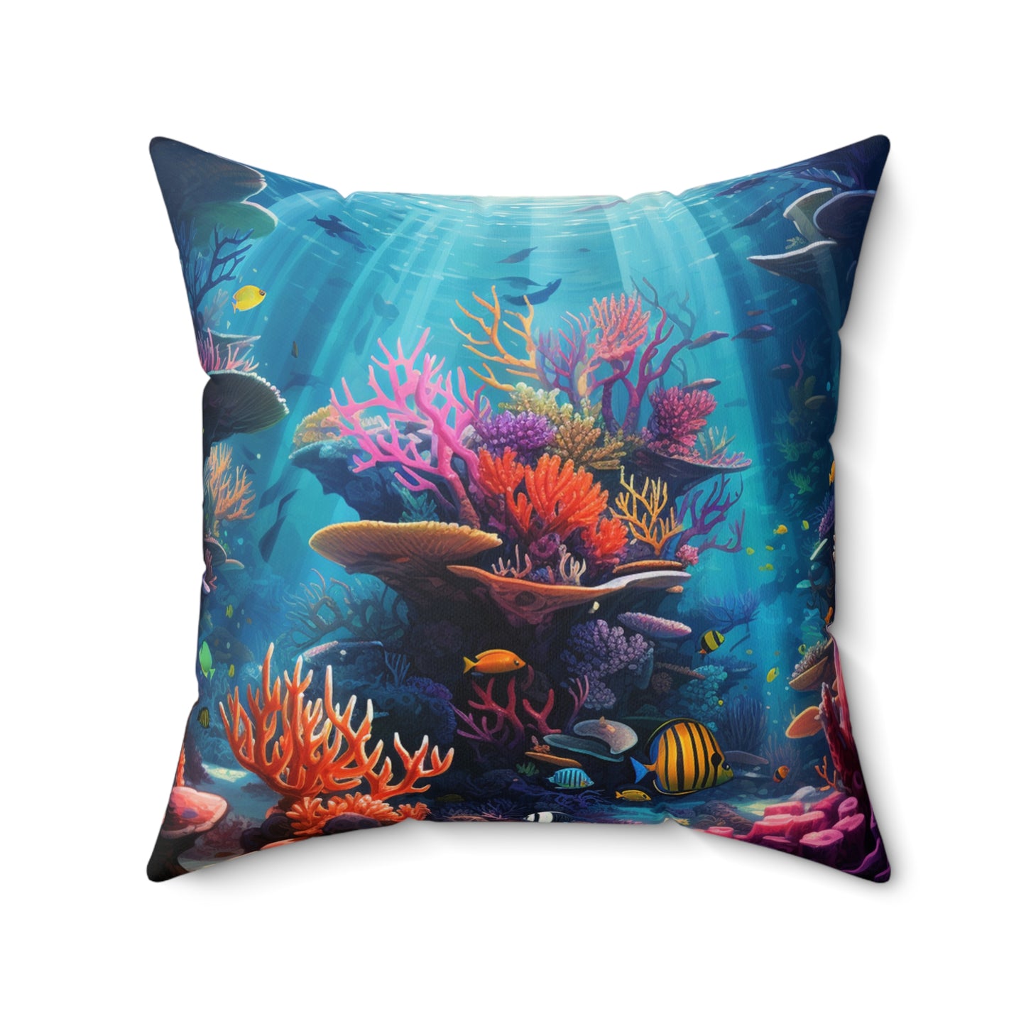 Oceanic Serenity: Deep Sea Delights Spun Polyester Square Pillow