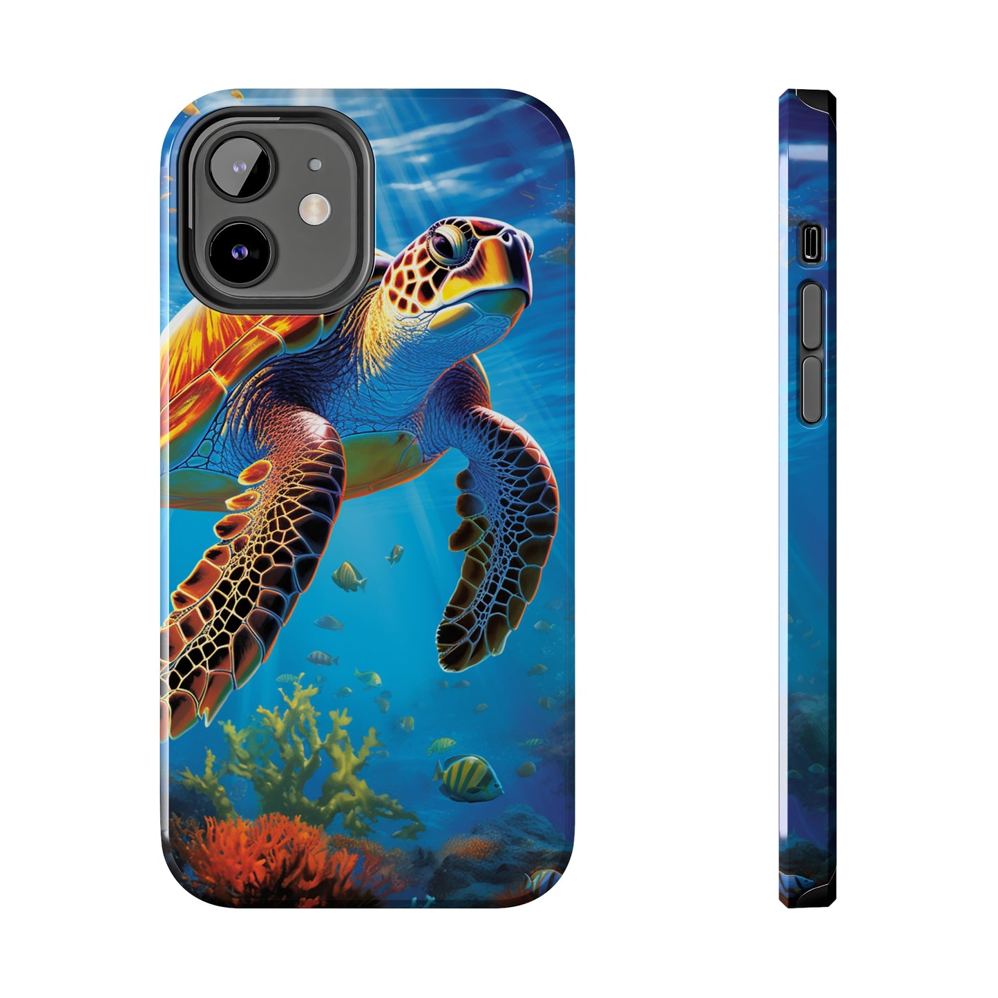 Serene Depths: A Majestic Sea Turtle Journey - Phone  Tough Cases