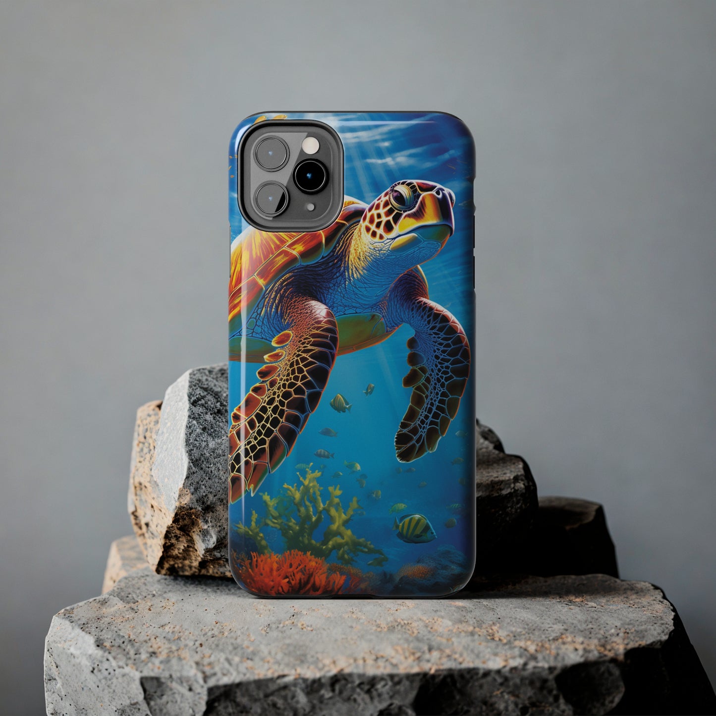 Serene Depths: A Majestic Sea Turtle Journey - Phone  Tough Cases