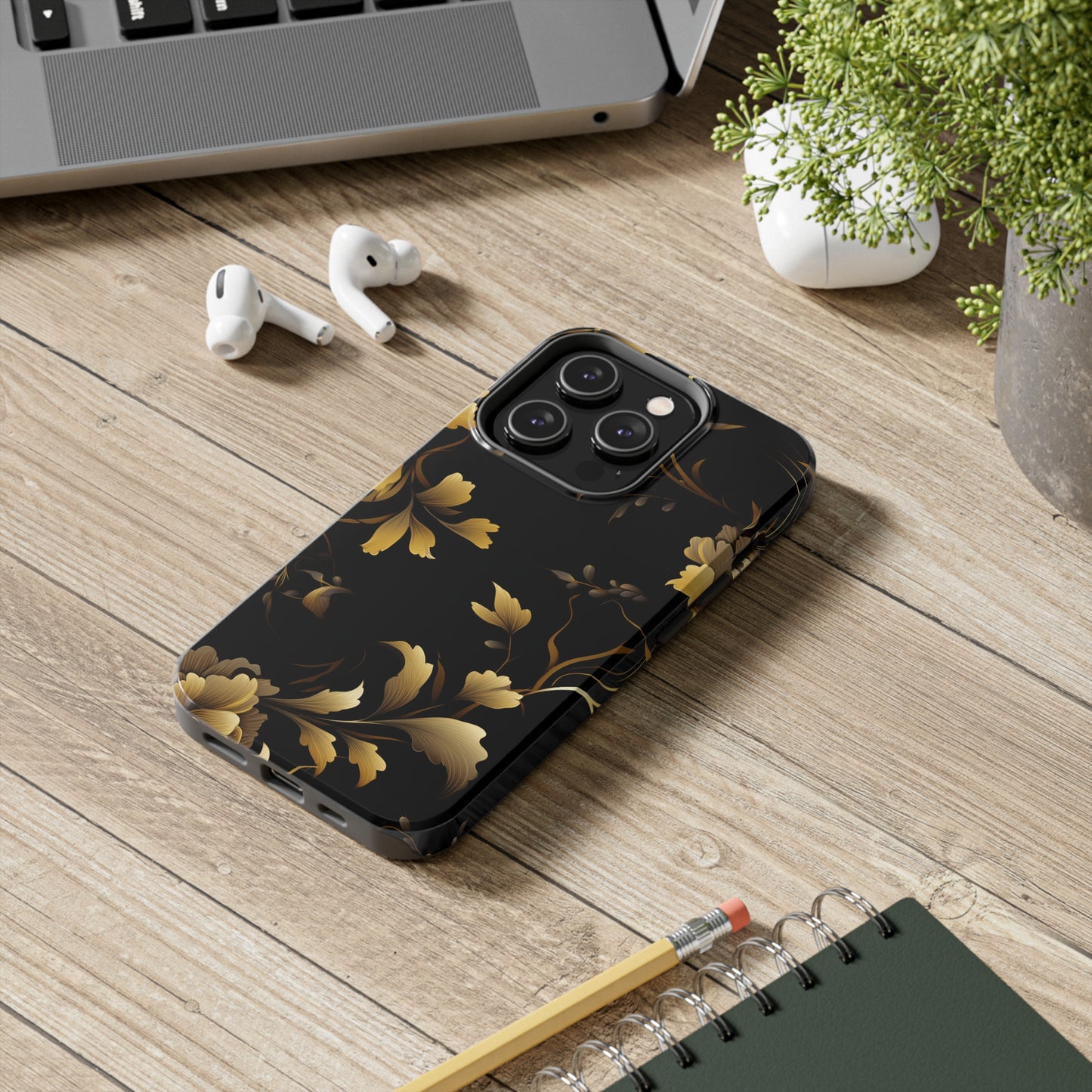 Golden Flowers Tough Phone Cases