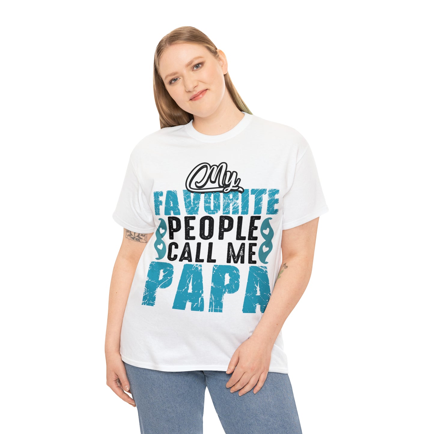 Father's Day T-Shirt My Favorite People Call Me Papa Gift Present Cotton Tee