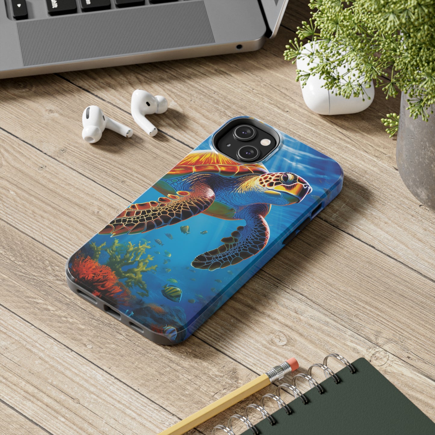 Serene Depths: A Majestic Sea Turtle Journey - Phone  Tough Cases