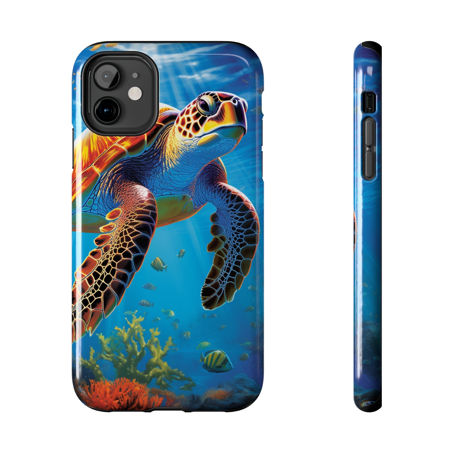 Serene Depths: A Majestic Sea Turtle Journey - Phone  Tough Cases