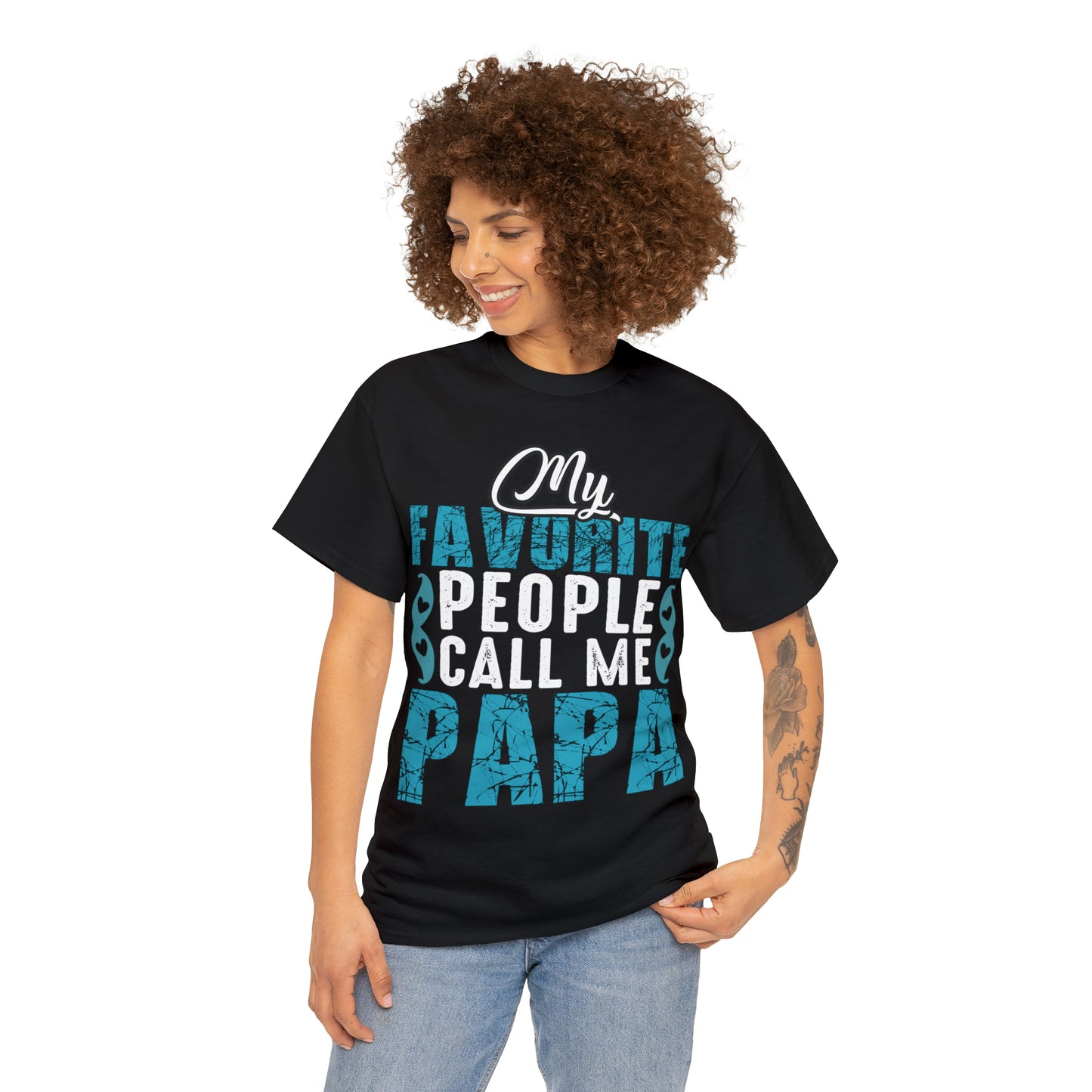 Father's Day T-Shirt My Favorite People Call Me Papa Gift Present Cotton Tee