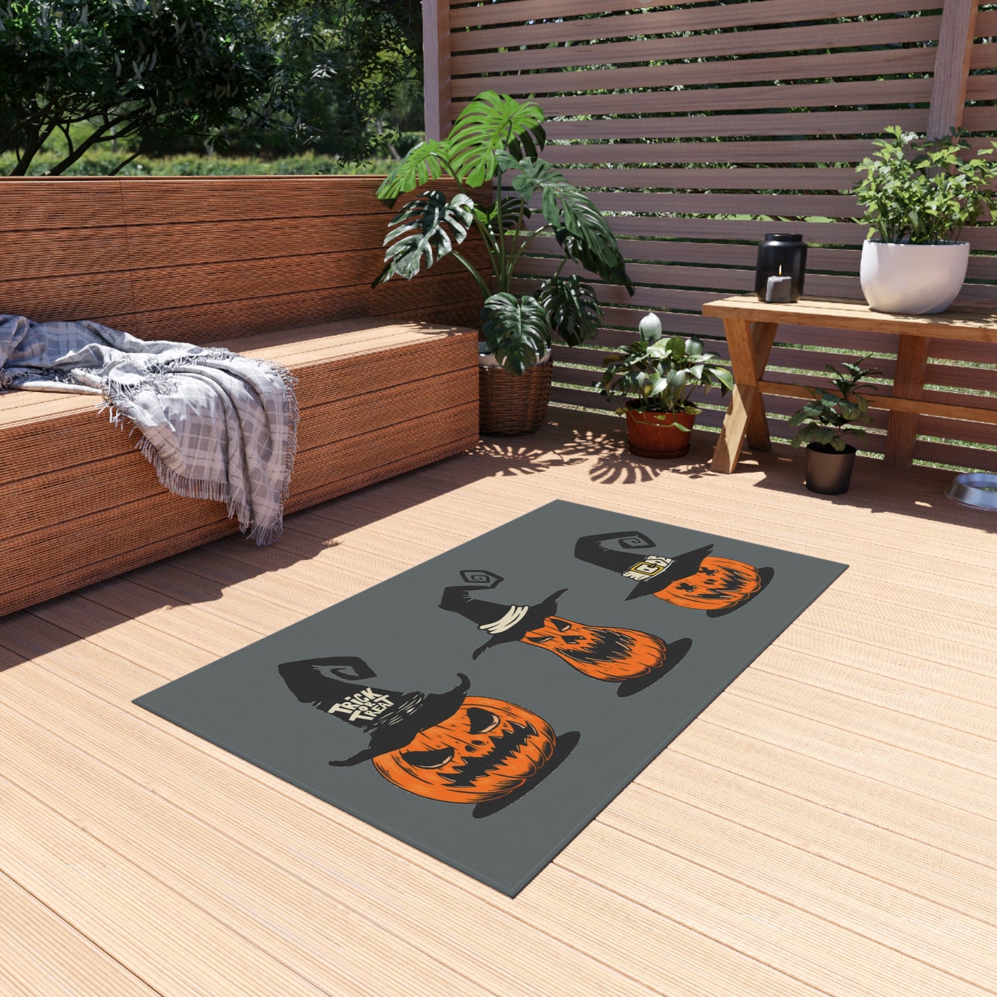 Spooky Pumpkin Trio Outdoor Rug