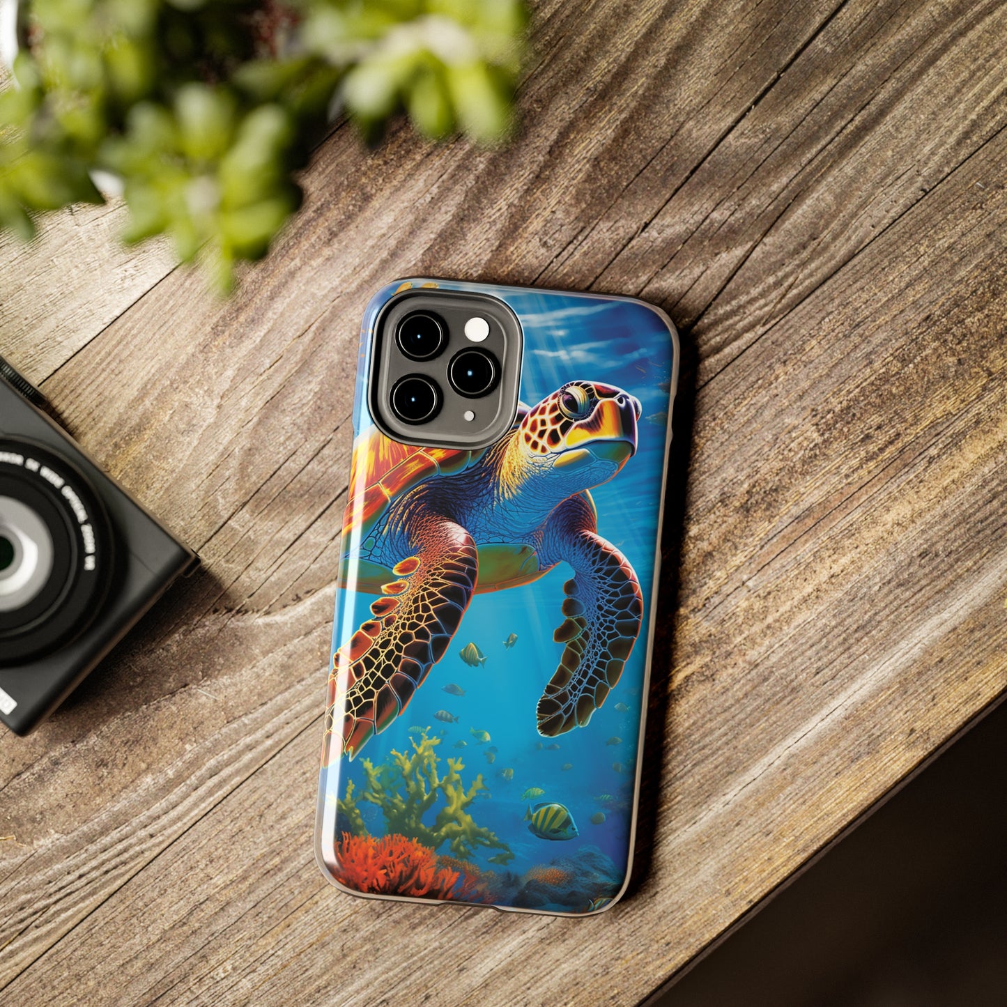 Serene Depths: A Majestic Sea Turtle Journey - Tough iPhone Cases