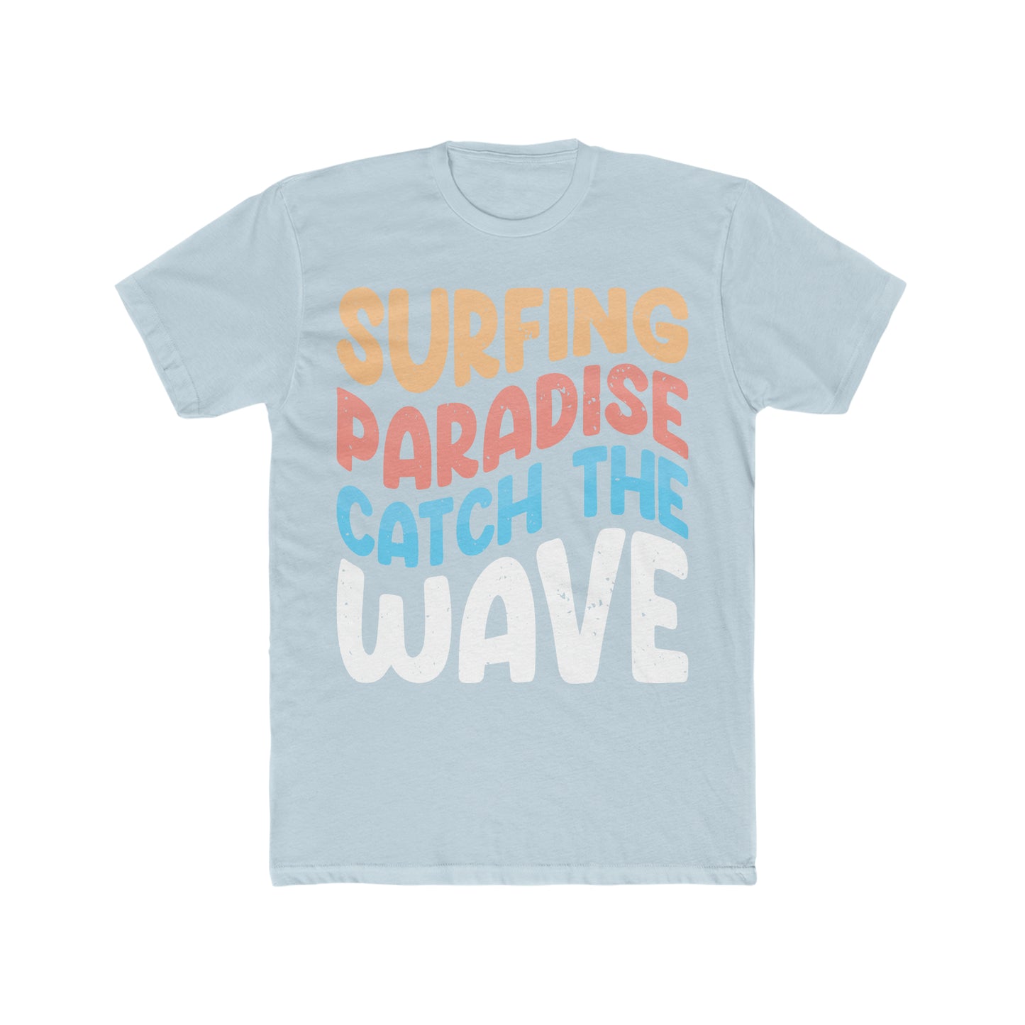 Surfing Paradise Catching Wave Men's Cotton Crew Tee