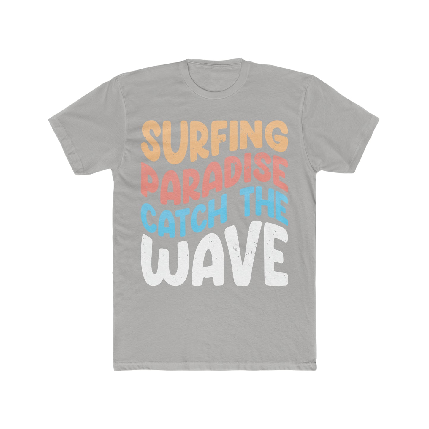 Surfing Paradise Catching Wave Men's Cotton Crew Tee