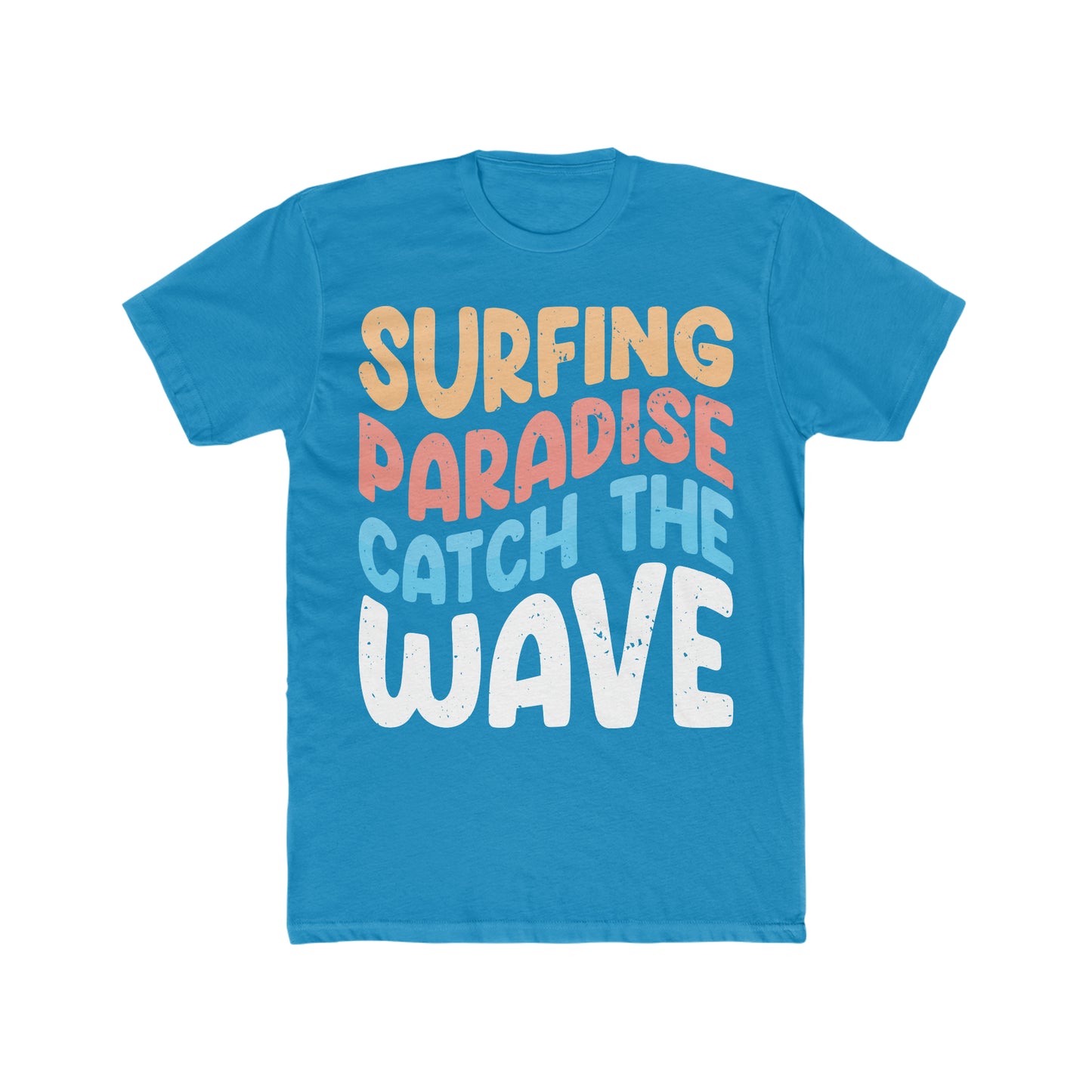 Surfing Paradise Catching Wave Men's Cotton Crew Tee