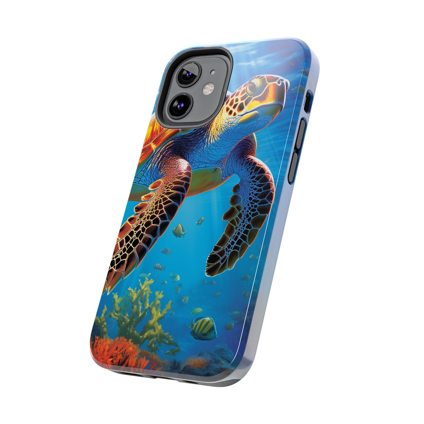 Serene Depths: A Majestic Sea Turtle Journey - Tough iPhone Cases