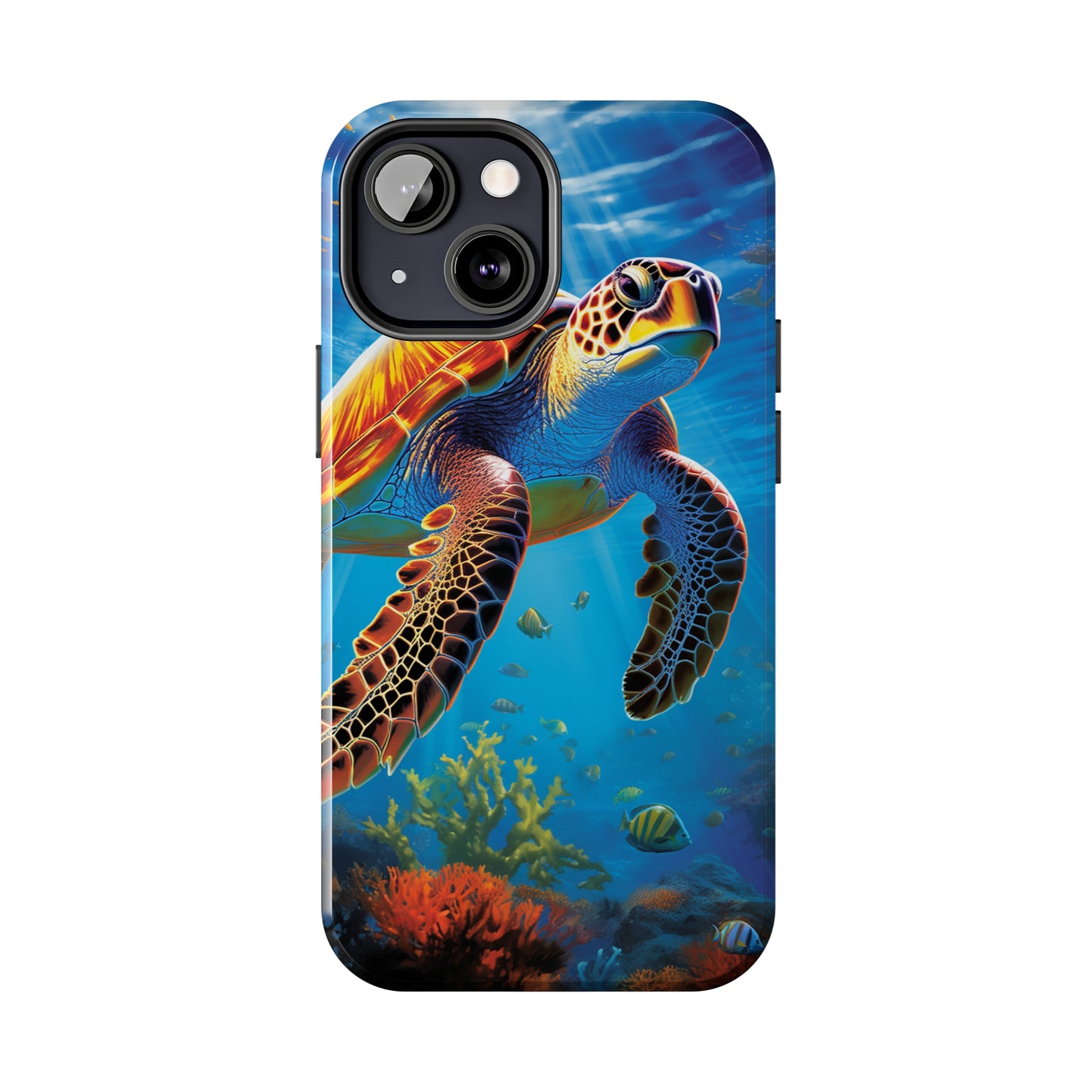 Serene Depths: A Majestic Sea Turtle Journey - Tough iPhone Cases