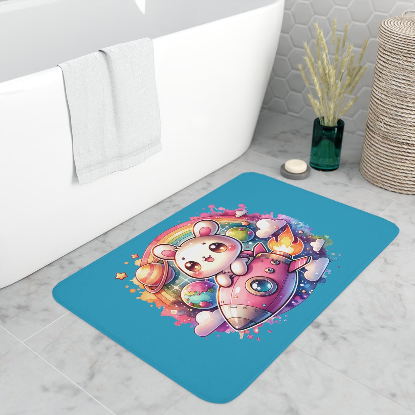 Space Bunny Memory Foam Bath Mat