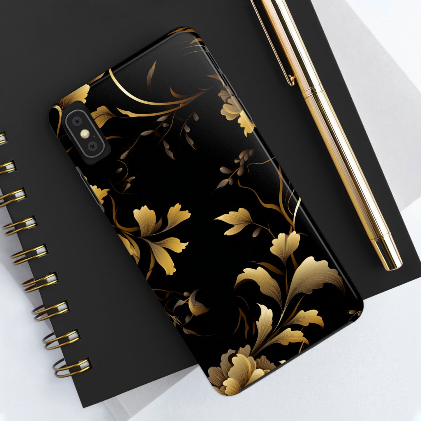 Golden Flowers Tough Phone Cases