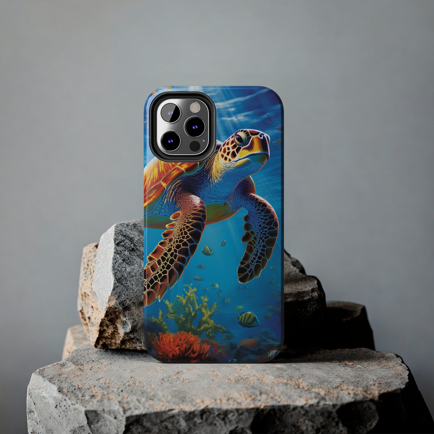 Serene Depths: A Majestic Sea Turtle Journey - Phone  Tough Cases