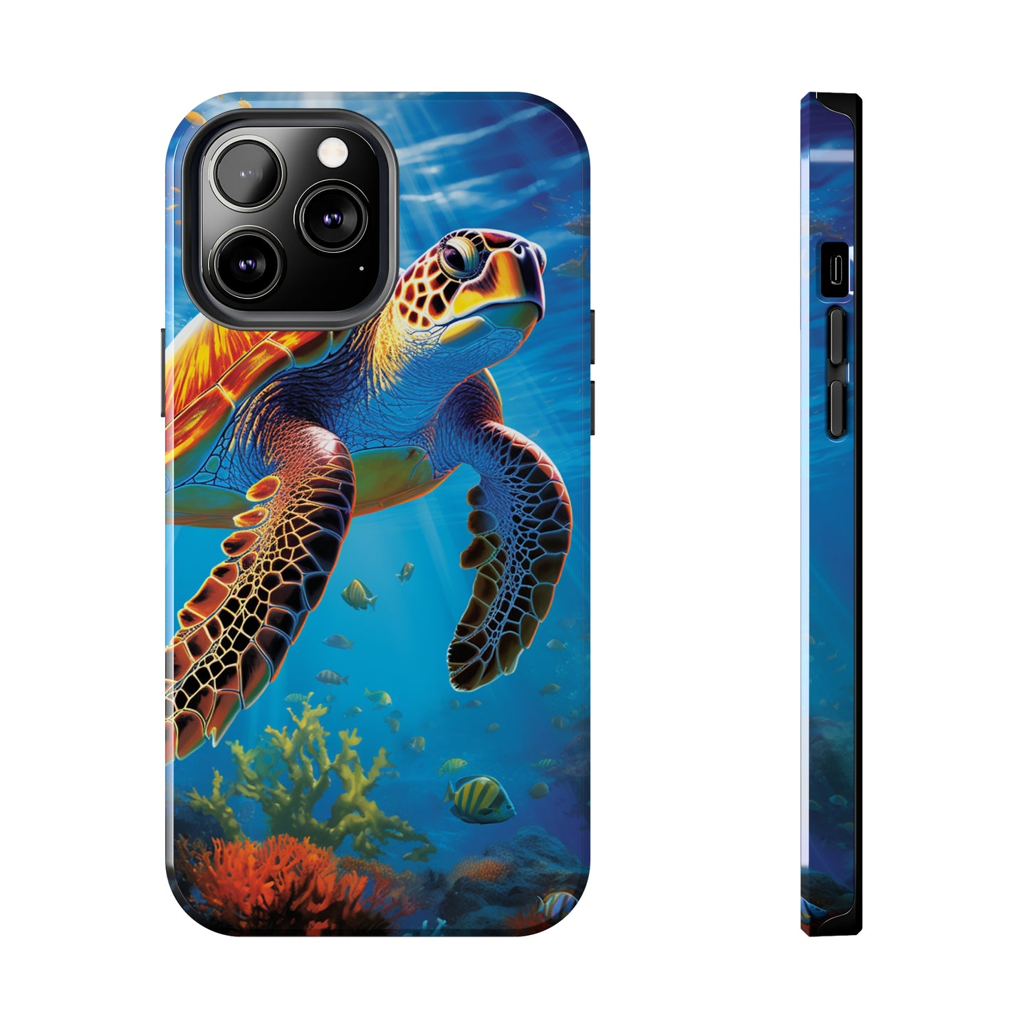 Serene Depths: A Majestic Sea Turtle Journey - Phone  Tough Cases