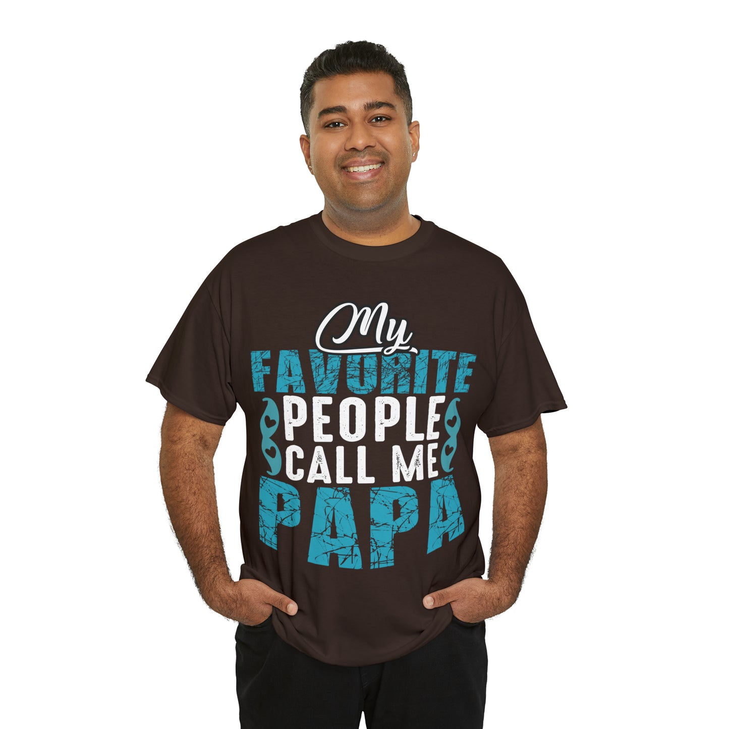 Father's Day T-Shirt My Favorite People Call Me Papa Gift Present Cotton Tee