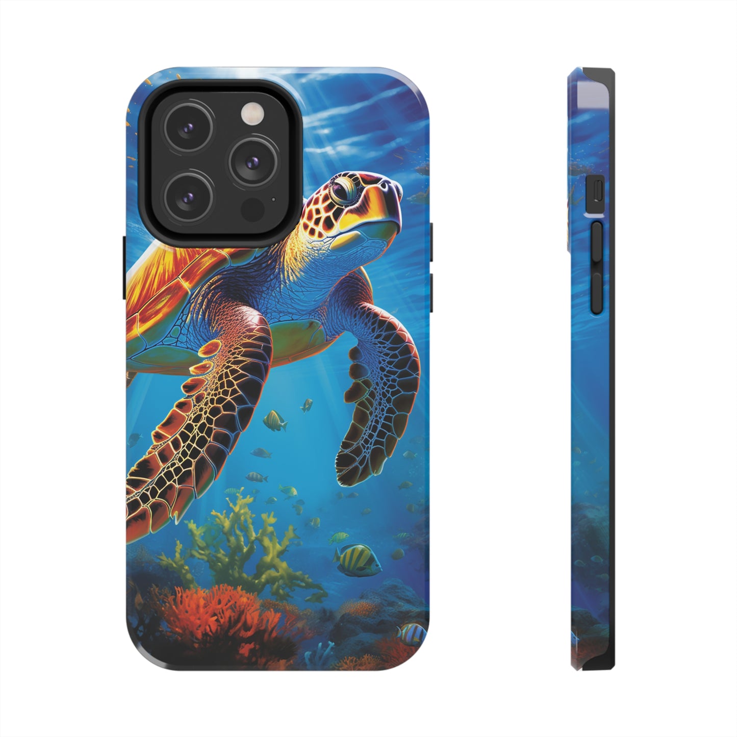 Serene Depths: A Majestic Sea Turtle Journey - Tough iPhone Cases