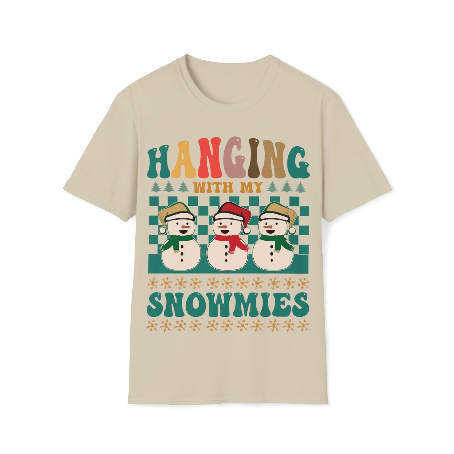 Hanging with my Snowmies Christmas Unisex Softstyle T-Shirt