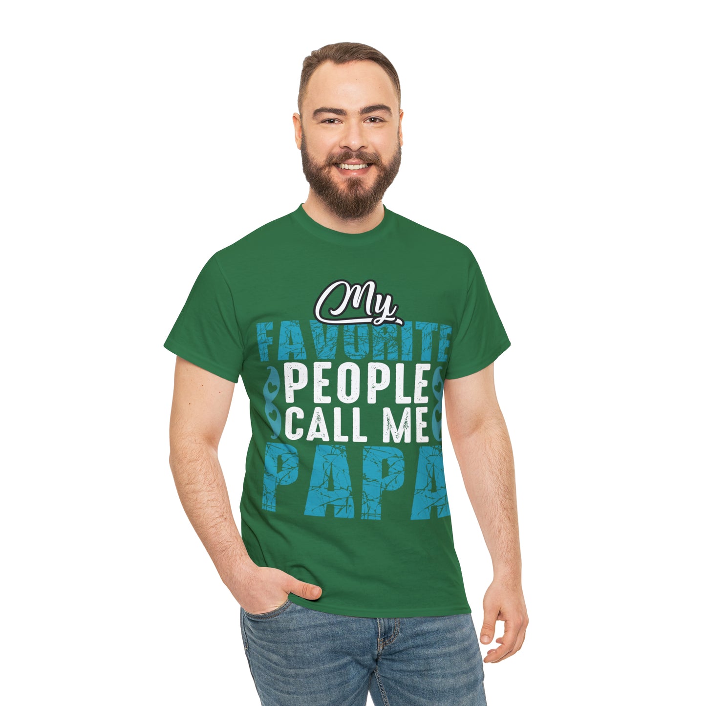 Father's Day T-Shirt My Favorite People Call Me Papa Gift Present Cotton Tee