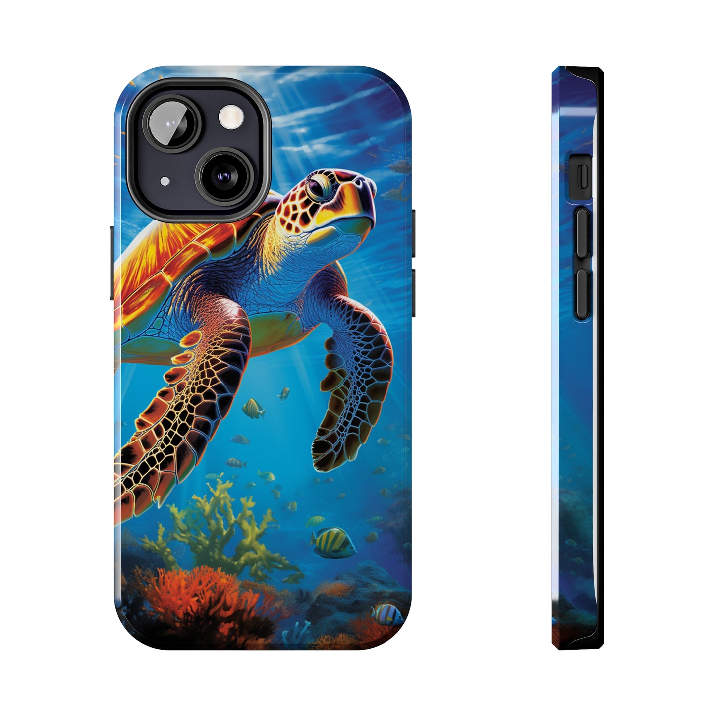 Serene Depths: A Majestic Sea Turtle Journey - Tough iPhone Cases