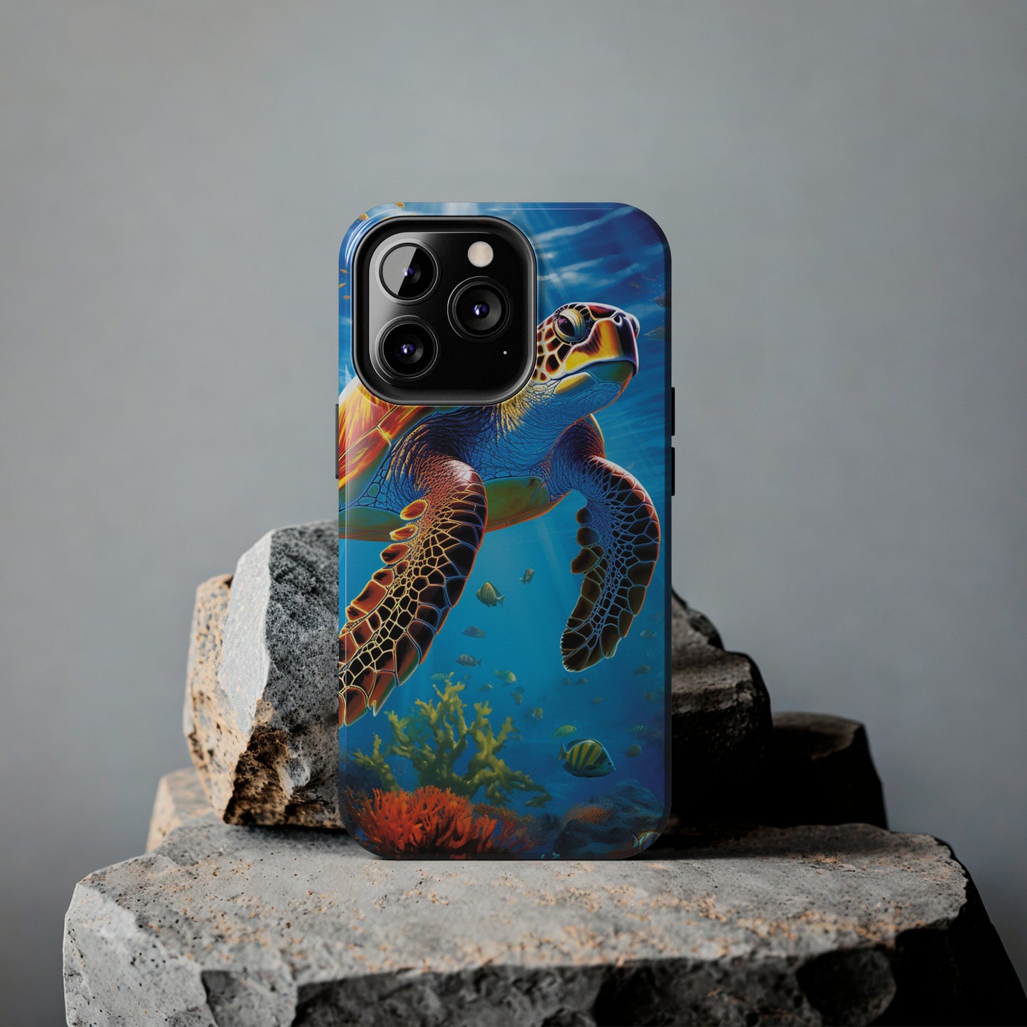 Serene Depths: A Majestic Sea Turtle Journey - Phone  Tough Cases