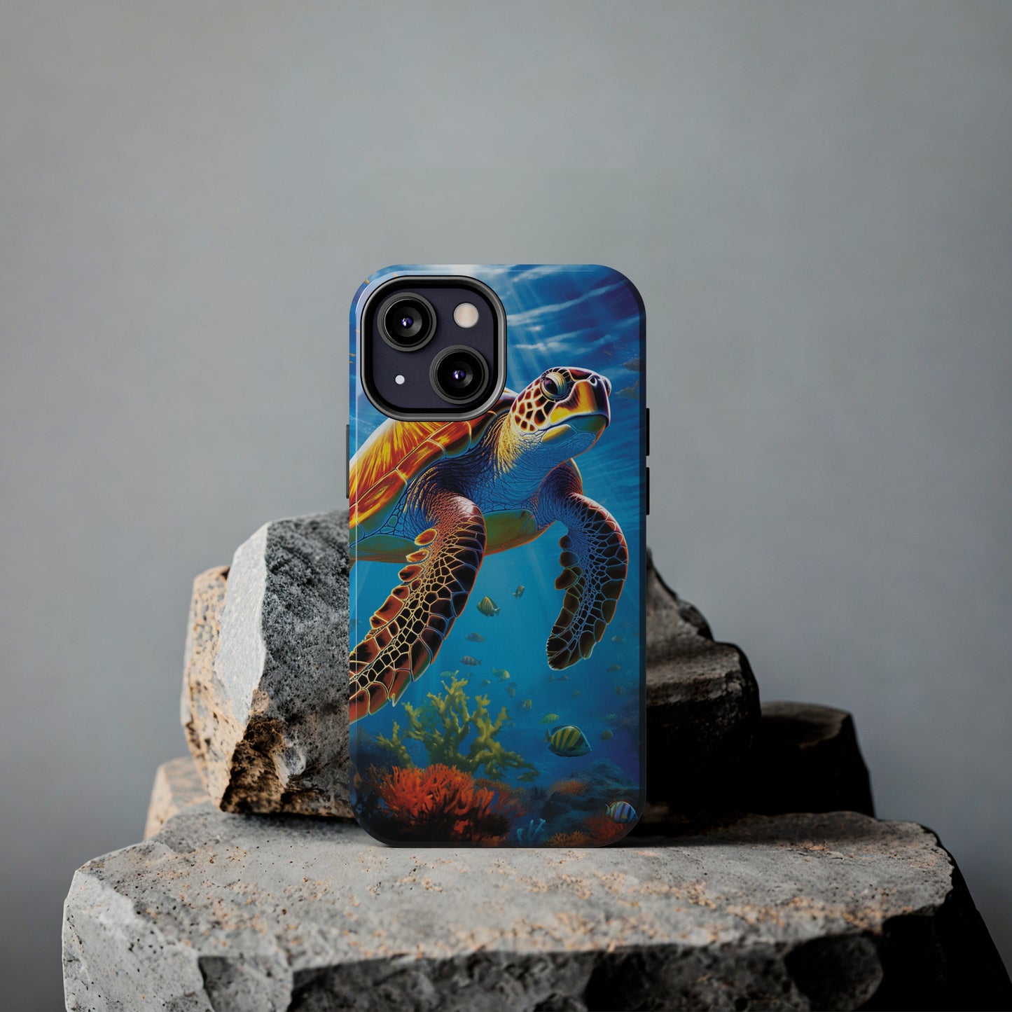 Serene Depths: A Majestic Sea Turtle Journey - Tough iPhone Cases