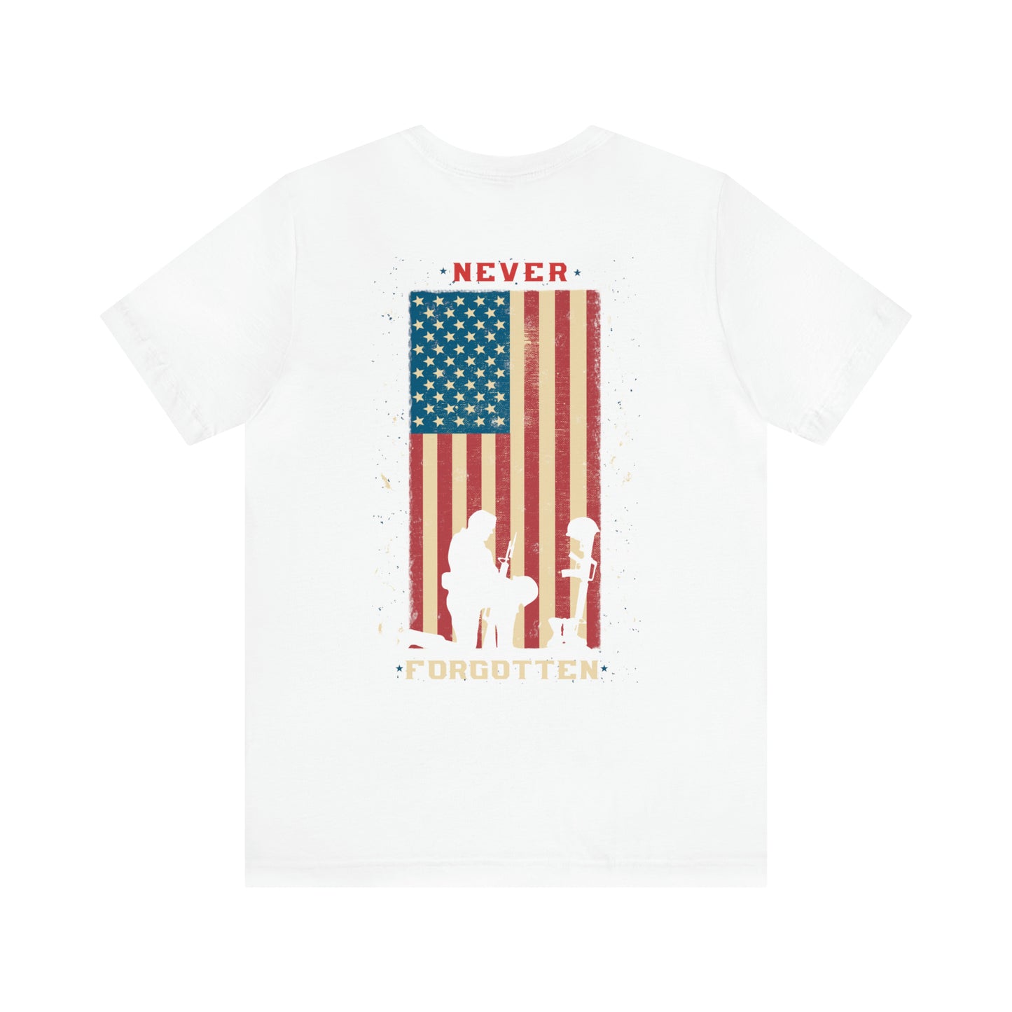 Unisex Jersey Short Sleeve Tee American Flag Memorial Day Honoring American Heroes