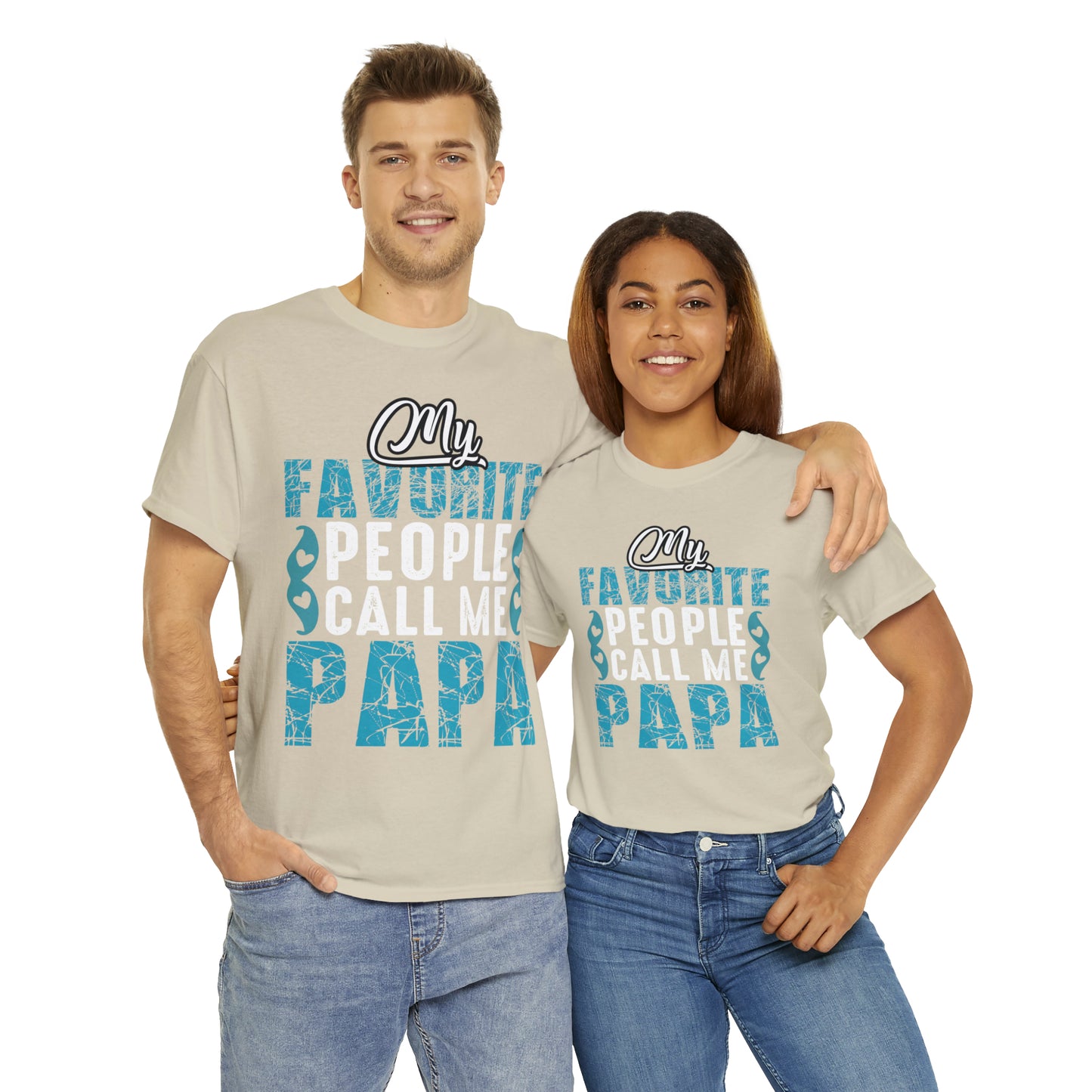 Father's Day T-Shirt My Favorite People Call Me Papa Gift Present Cotton Tee