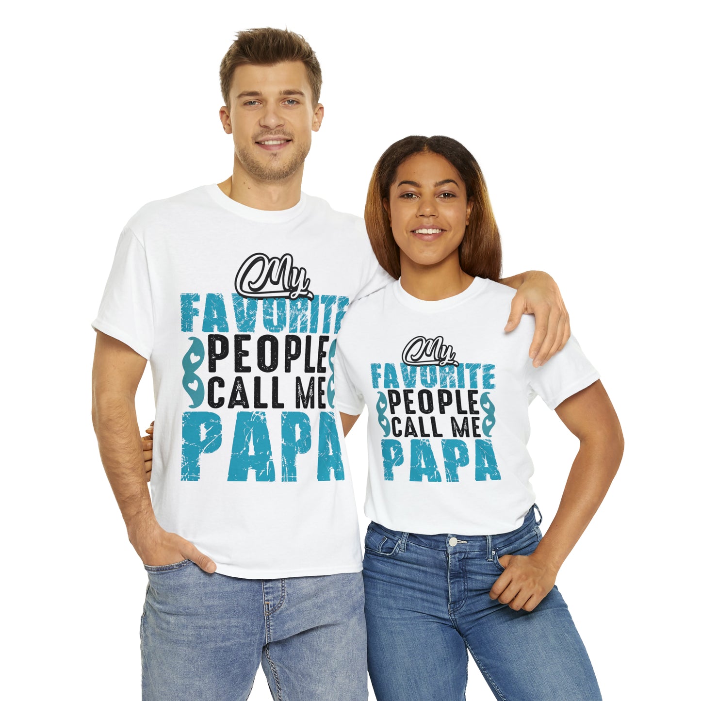 Father's Day T-Shirt My Favorite People Call Me Papa Gift Present Cotton Tee